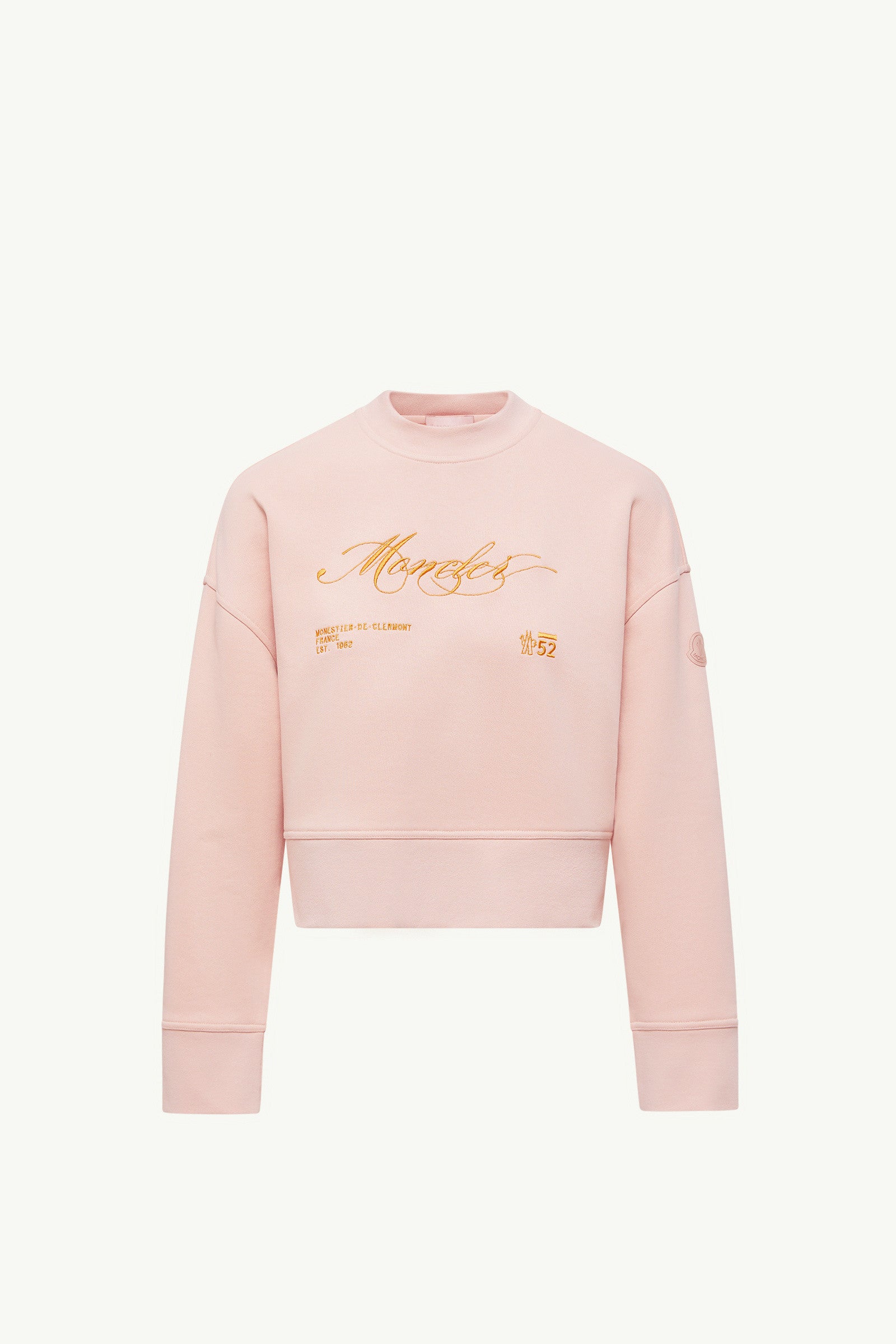 Moncler Embroidered Cotton Sweatshirt Light Pink Light Pink