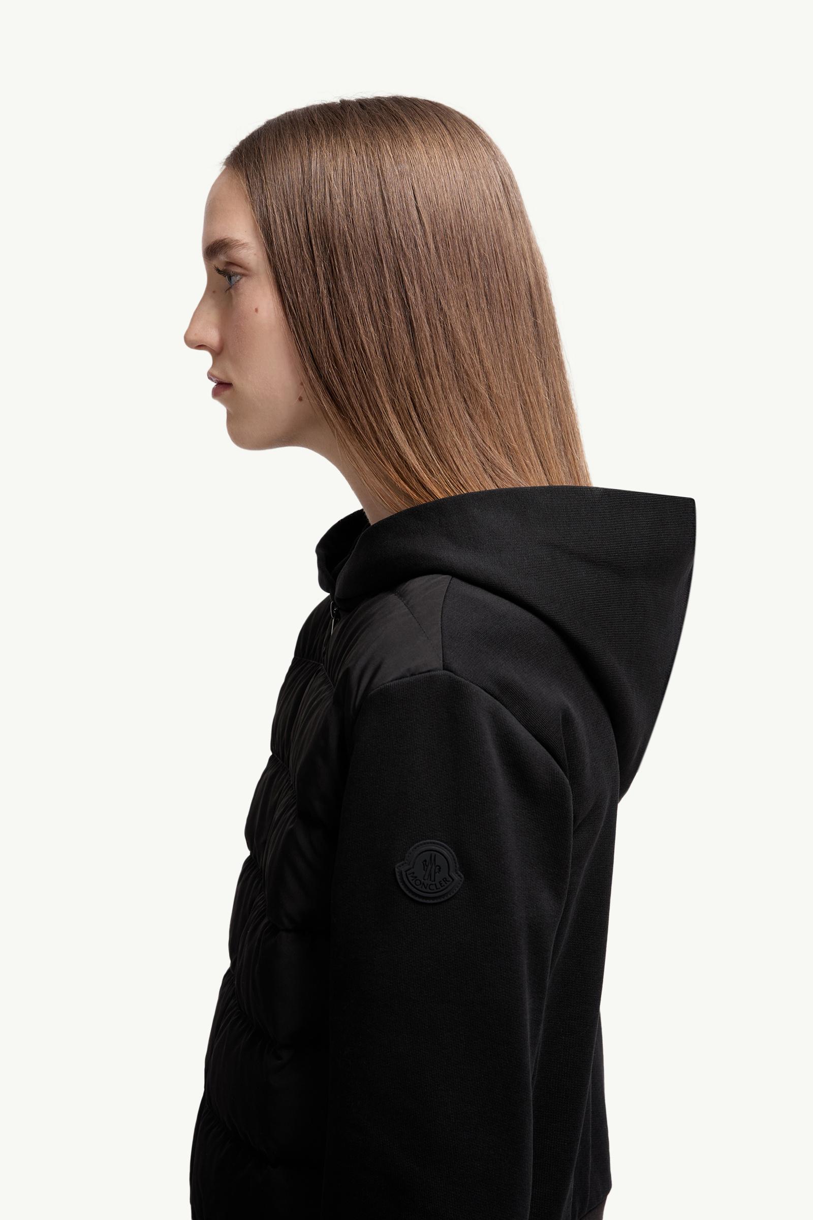 Moncler Padded Cotton Zip-Up Hoodie Black Black