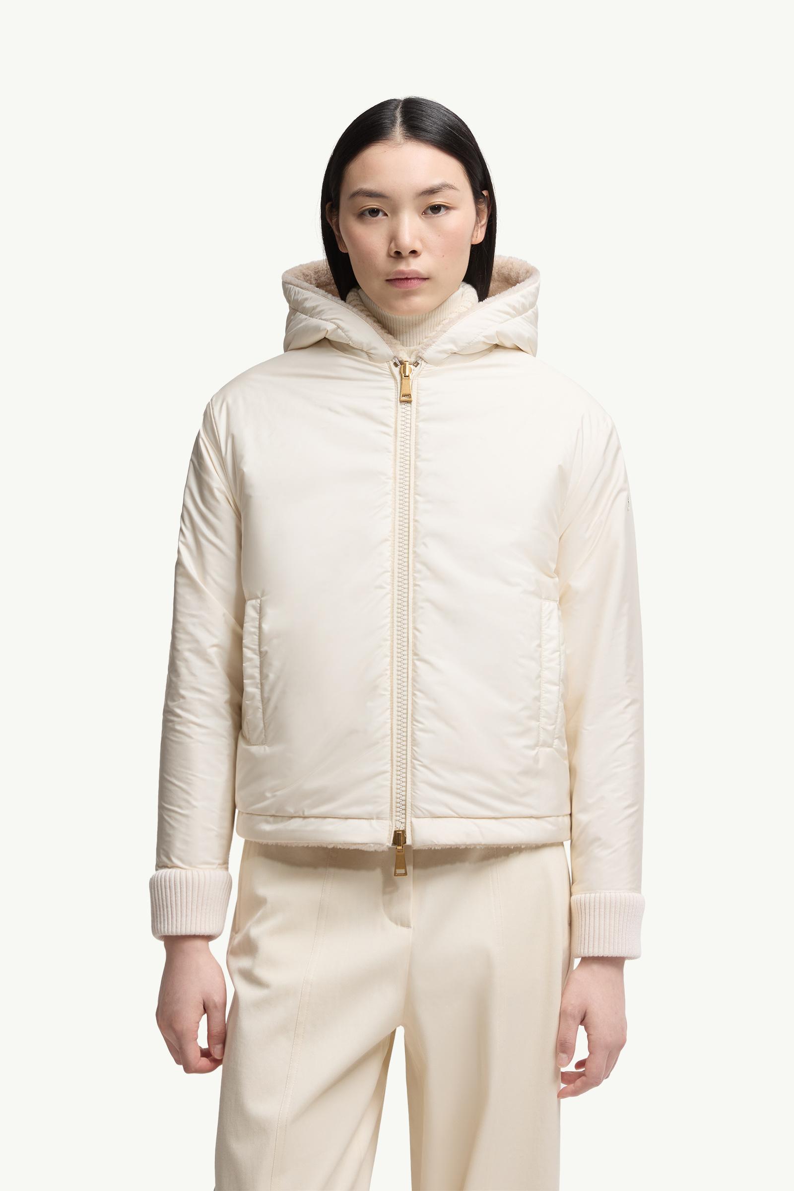 Moncler Reversible Padded Hoodie White & Pink White & Pink