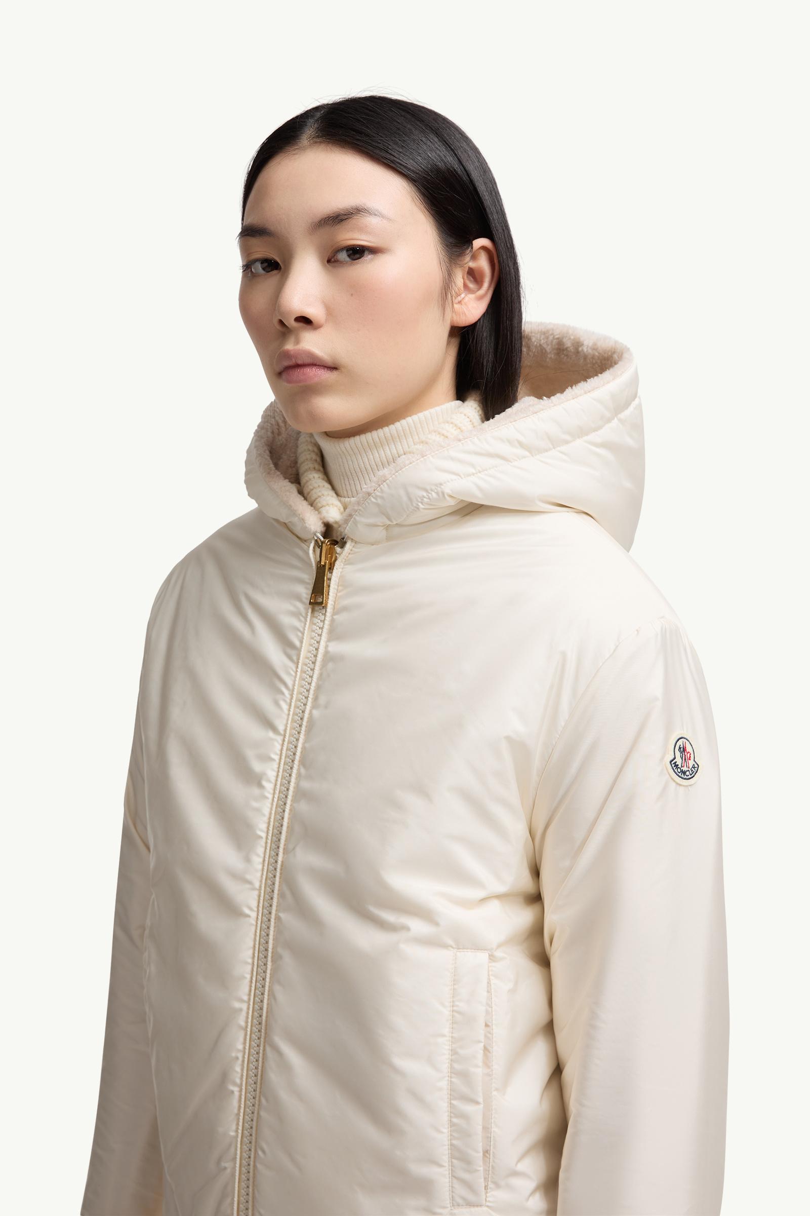 Moncler Reversible Padded Hoodie White & Pink White & Pink
