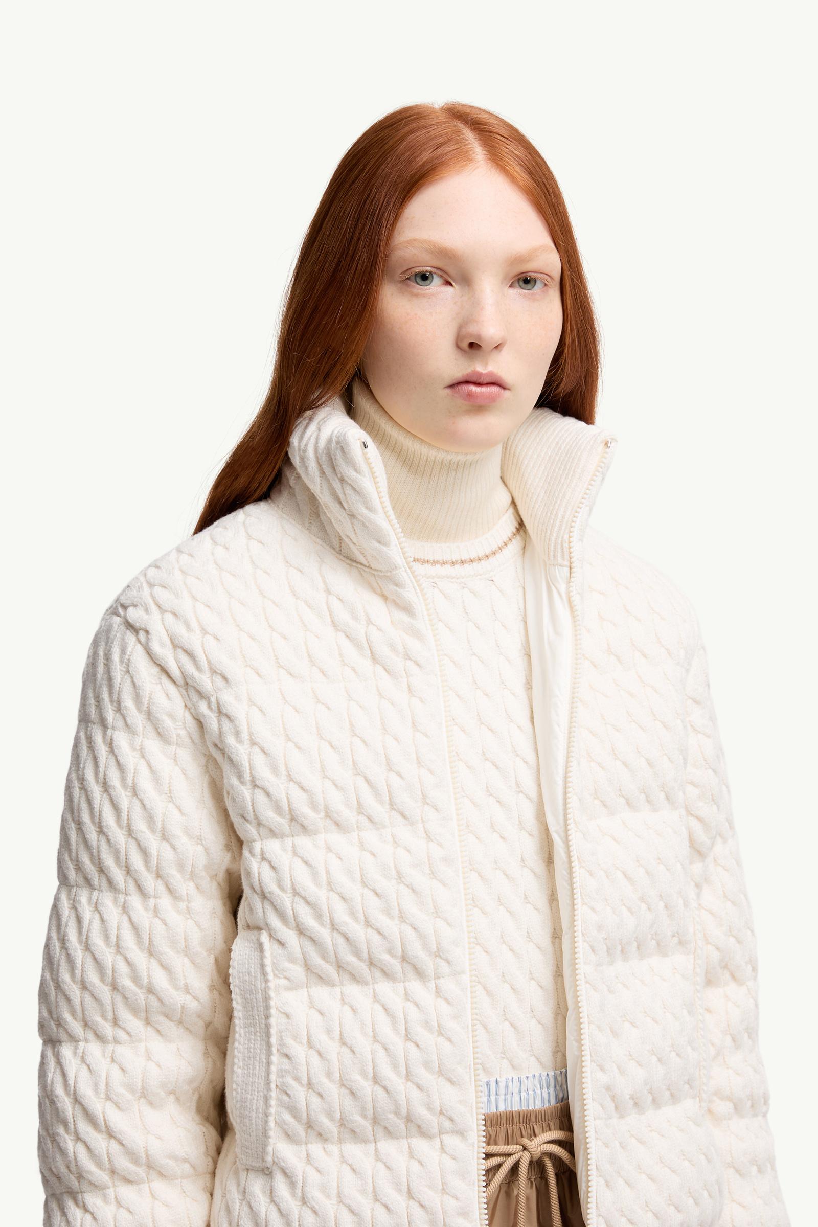 Moncler Padded Wool & Cotton Zip-Up Cardigan White White