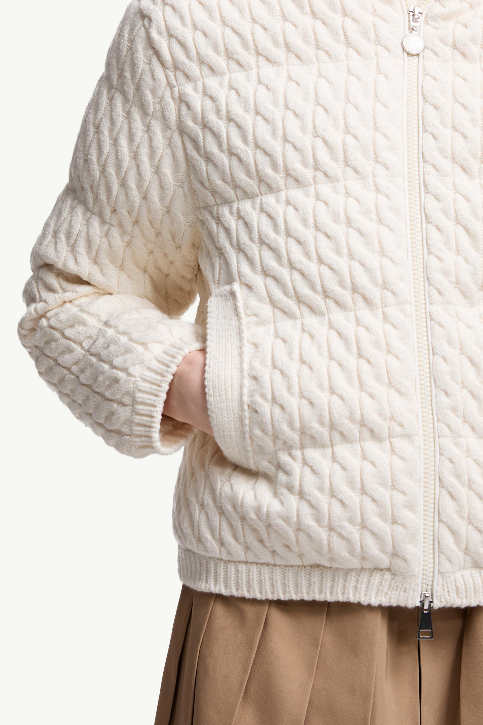 Moncler Padded Wool & Cotton Zip-Up Cardigan White White
