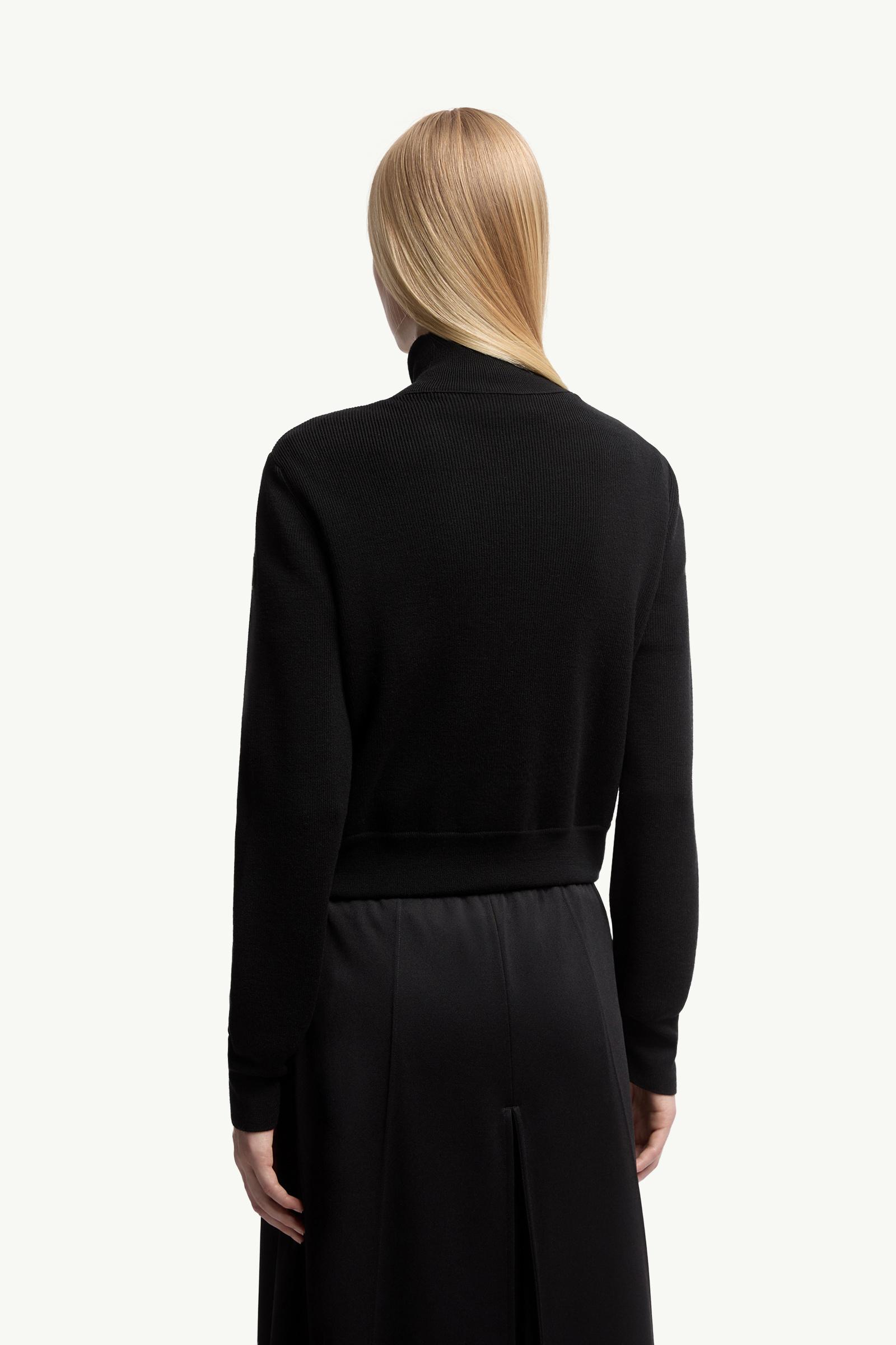 Moncler Padded Wool Zip-Up Cardigan Black Black