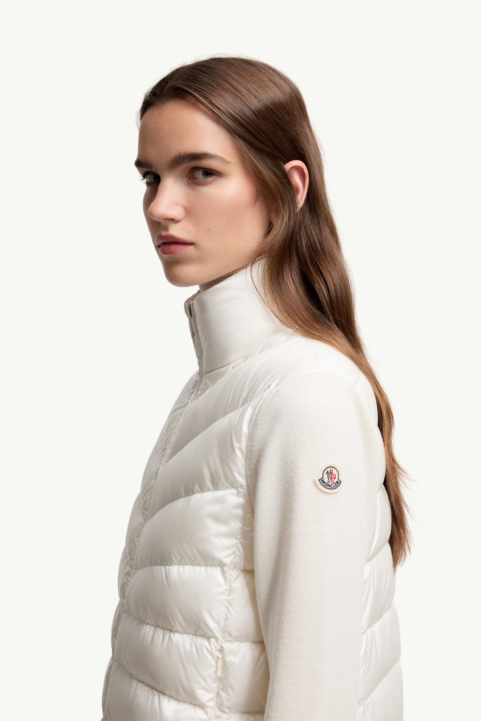 Moncler Padded Wool Cardigan White White