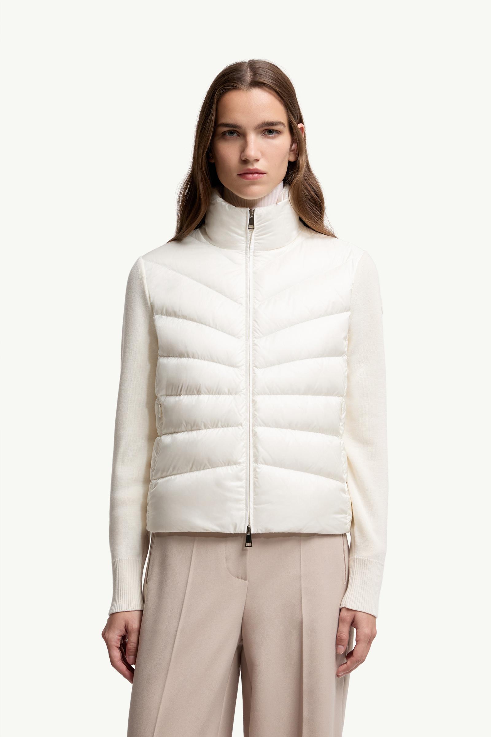 Moncler Padded Wool Cardigan White White