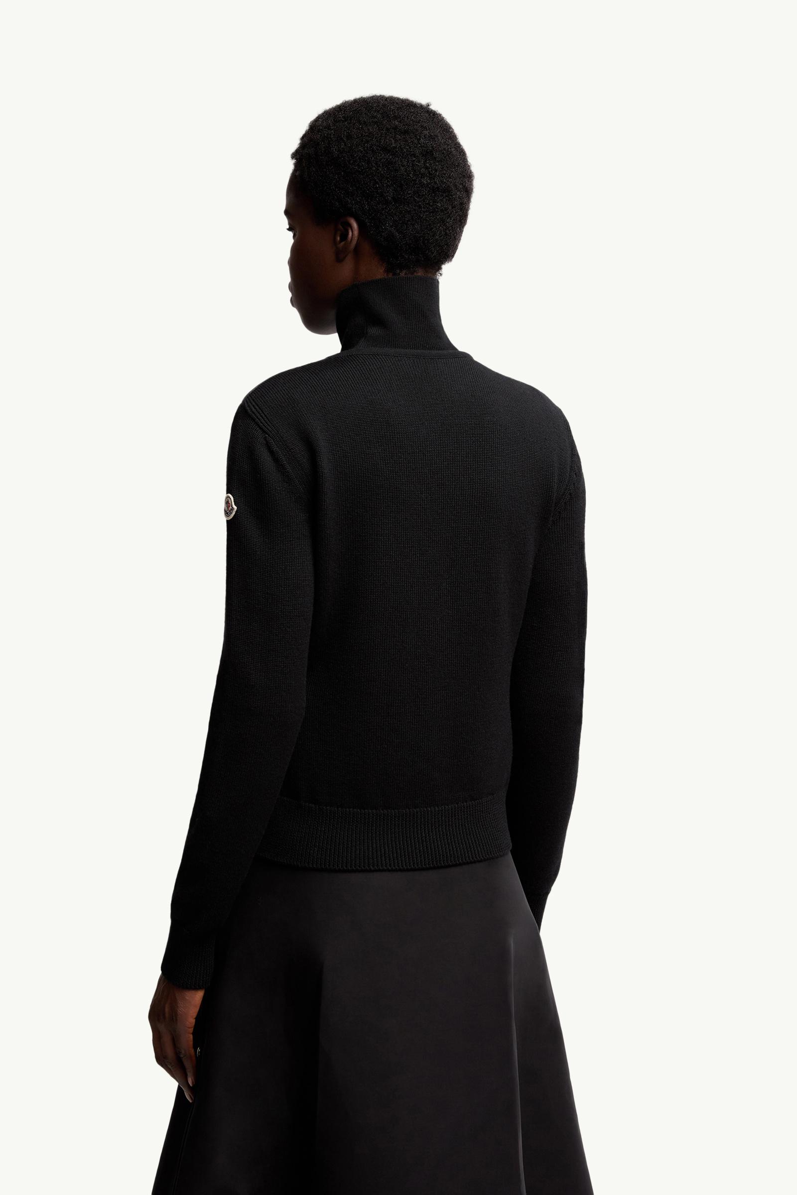 Moncler Padded Wool Cardigan Black Black