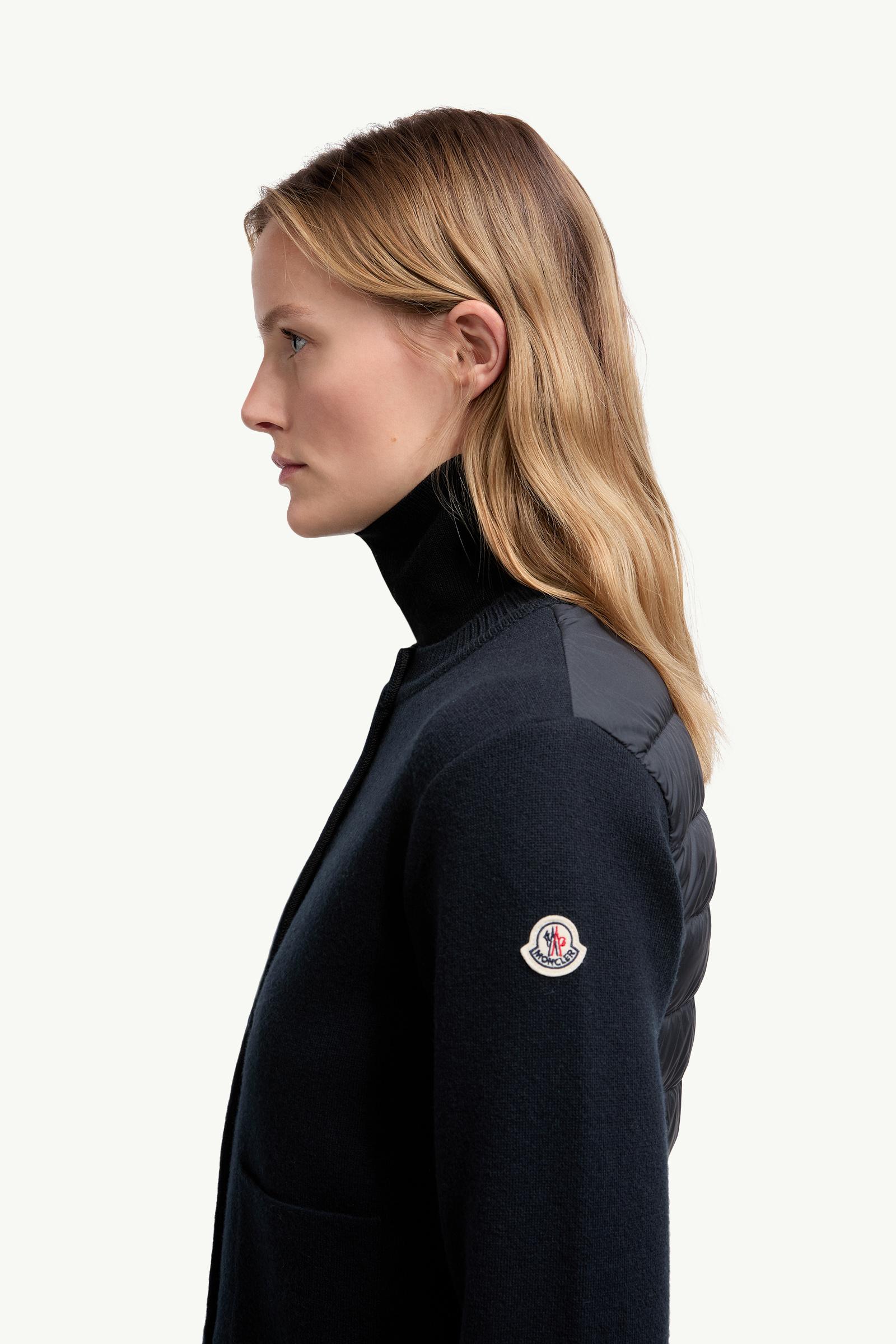 Moncler Padded Wool Cardigan Navy Blue Navy Blue