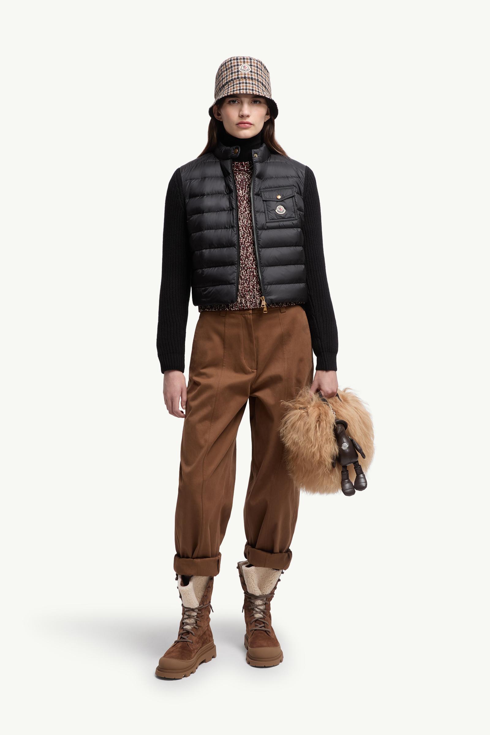 Moncler Padded Wool Zip-Up Cardigan Black Black