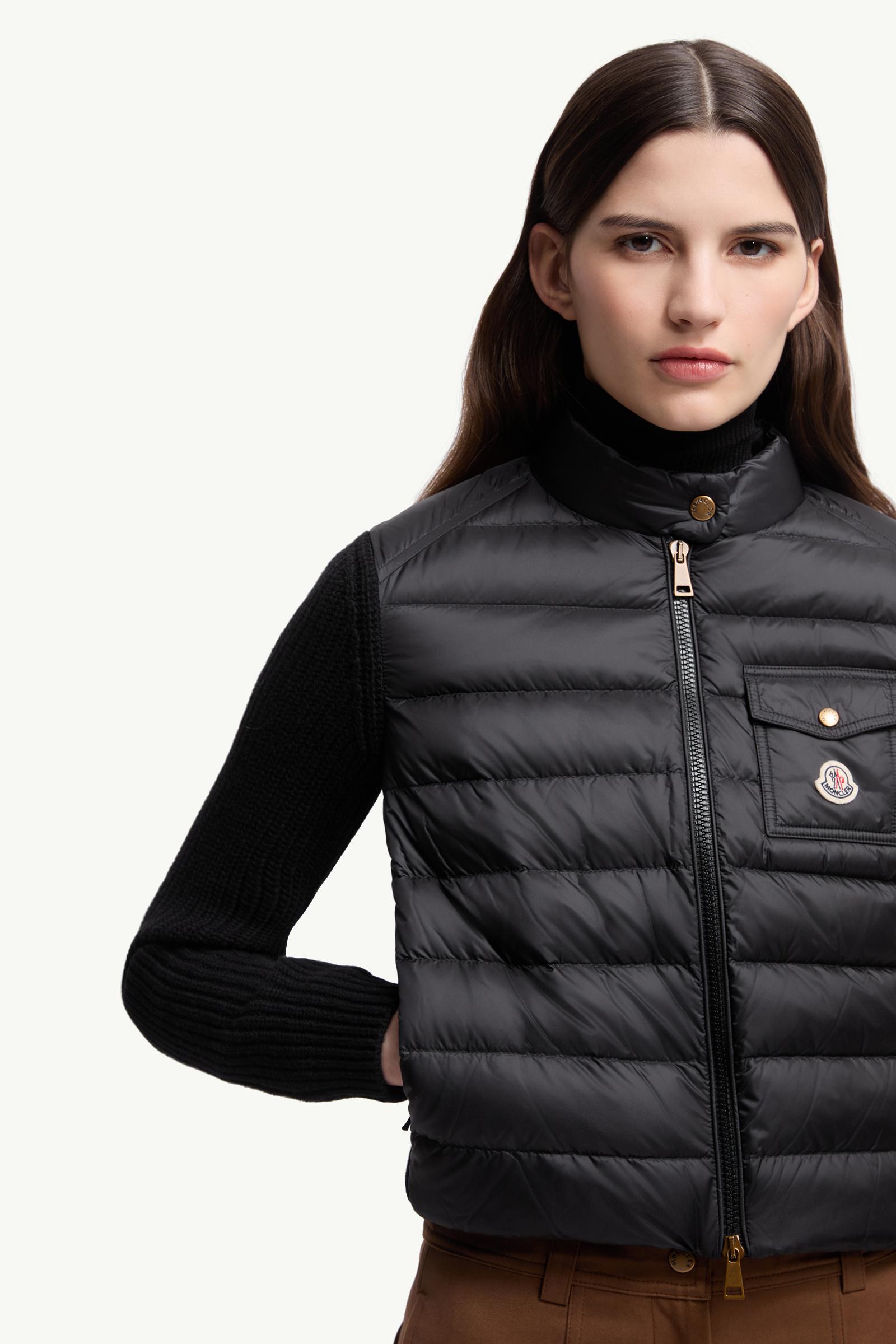 Moncler Padded Wool Zip-Up Cardigan Black Black