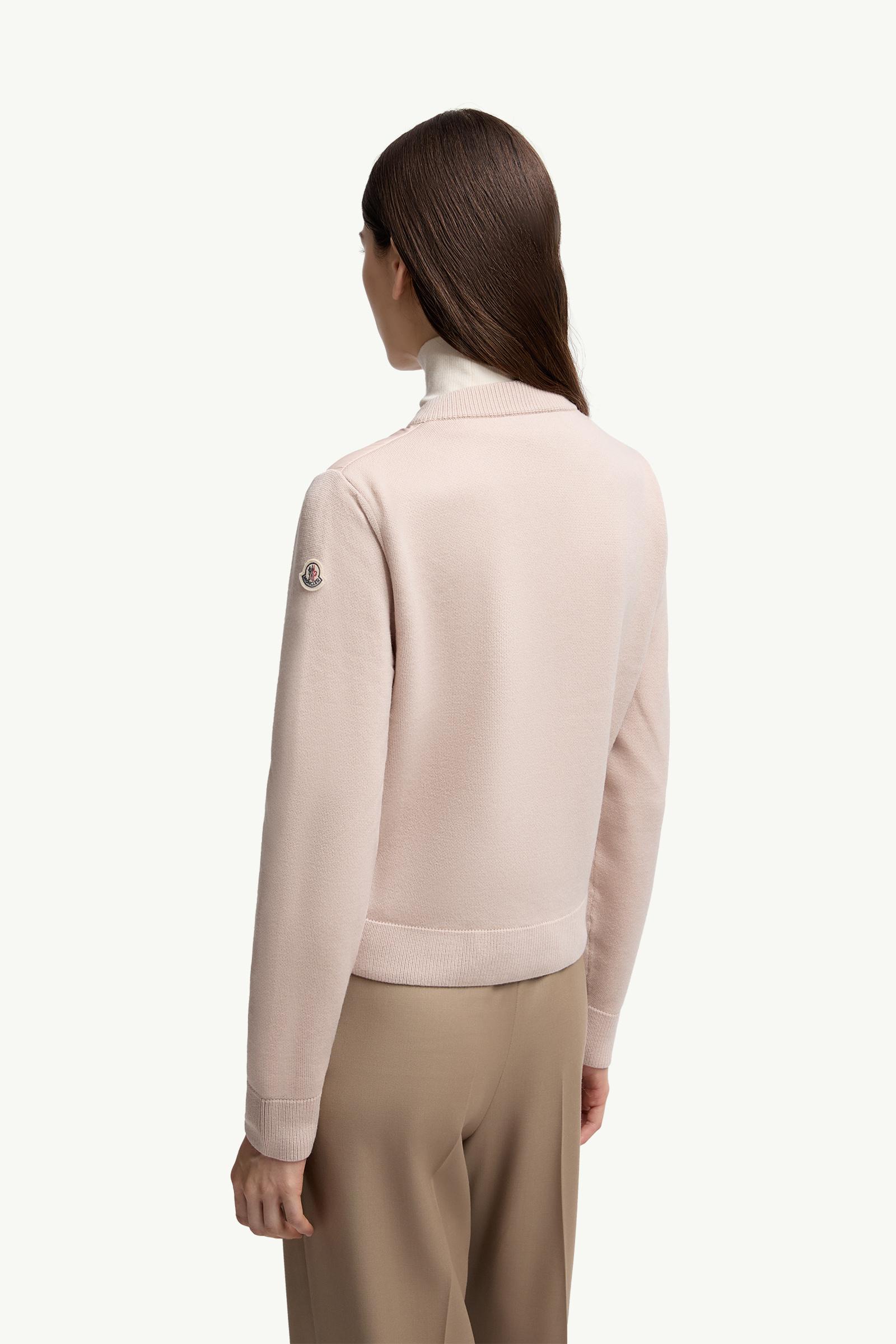 Moncler Padded Wool Zip-Up Cardigan Beige Beige