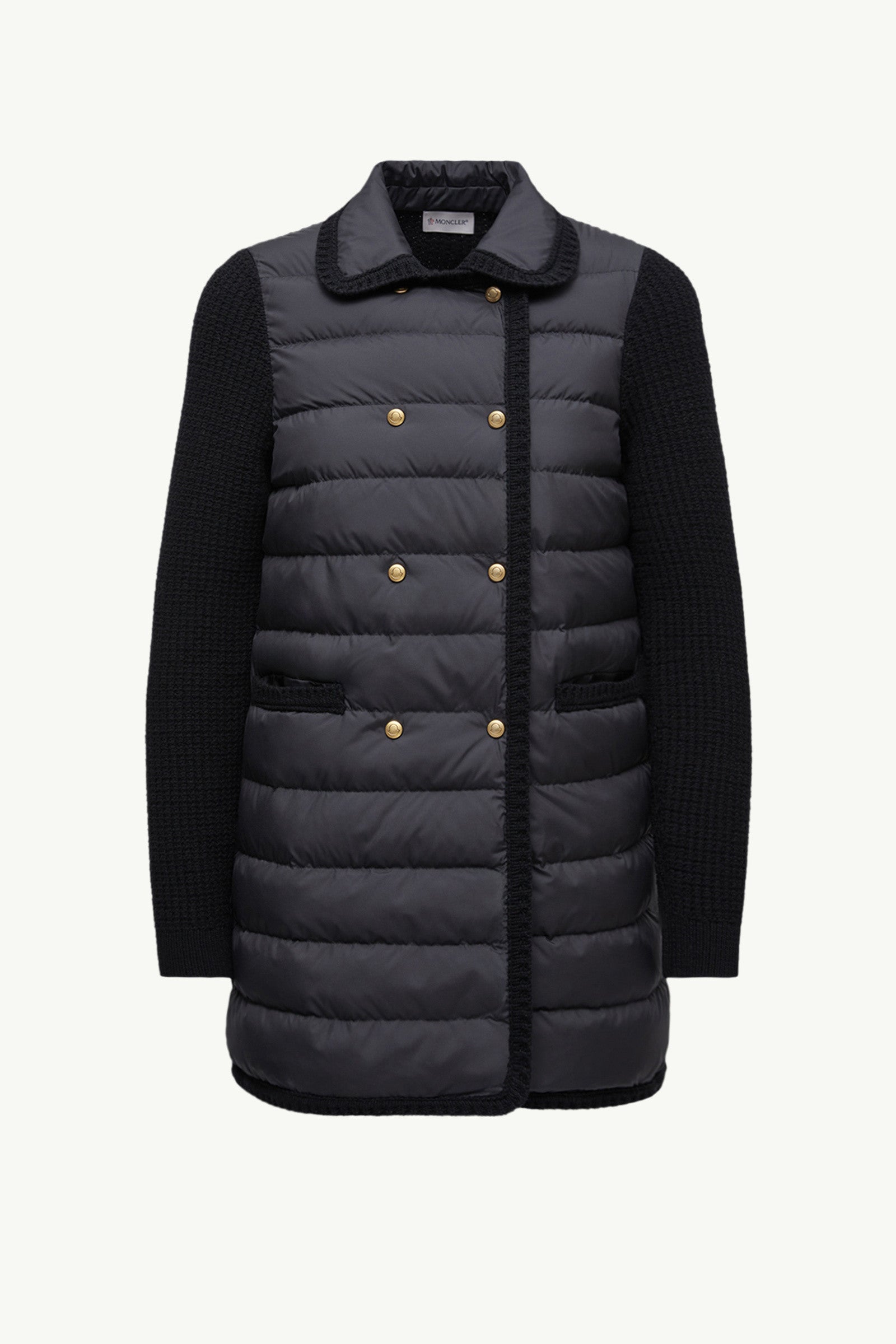 Moncler Wool & Cashmere Padded Cardigan Black Black