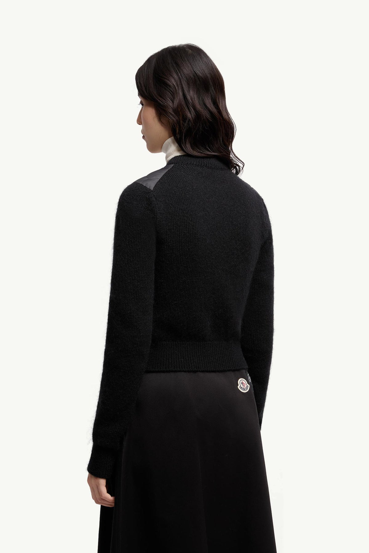 Moncler Padded Wool Blend Zip-Up Cardigan Black Black