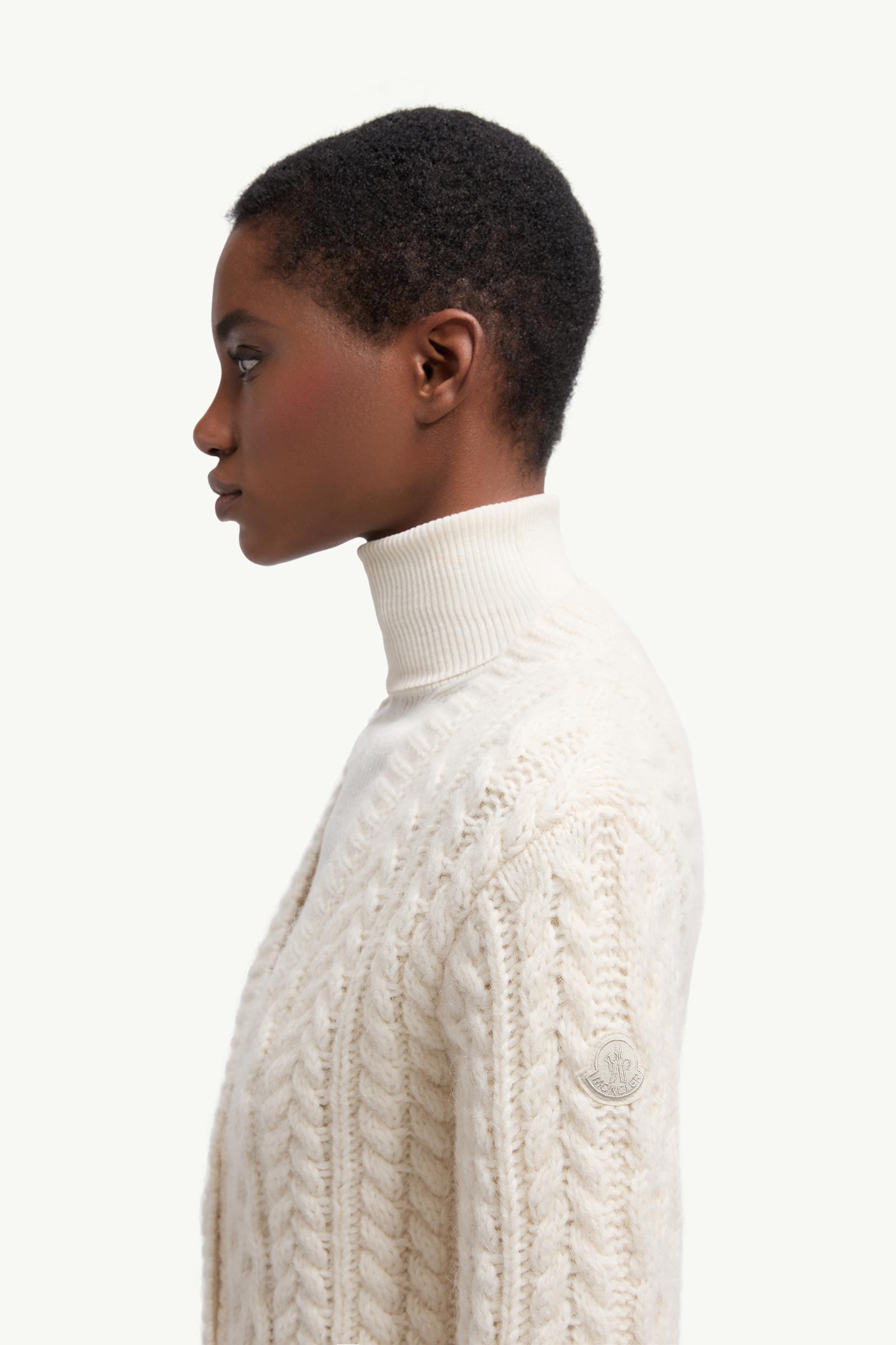 Moncler Alpaca Blend V-Neck Cardigan White Ivory White Ivory