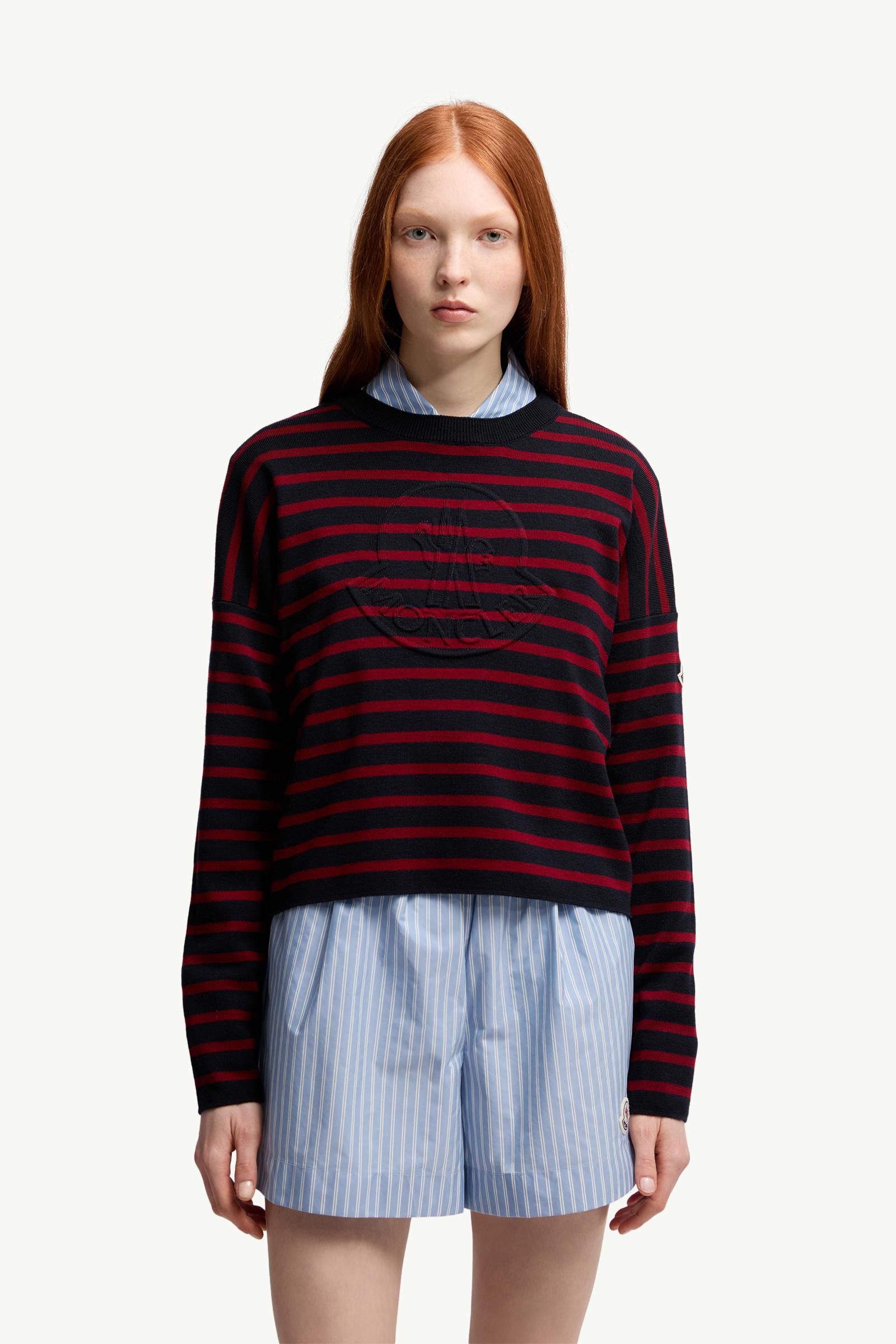 Moncler Striped Wool Sweater Blue & Red Blue & Red