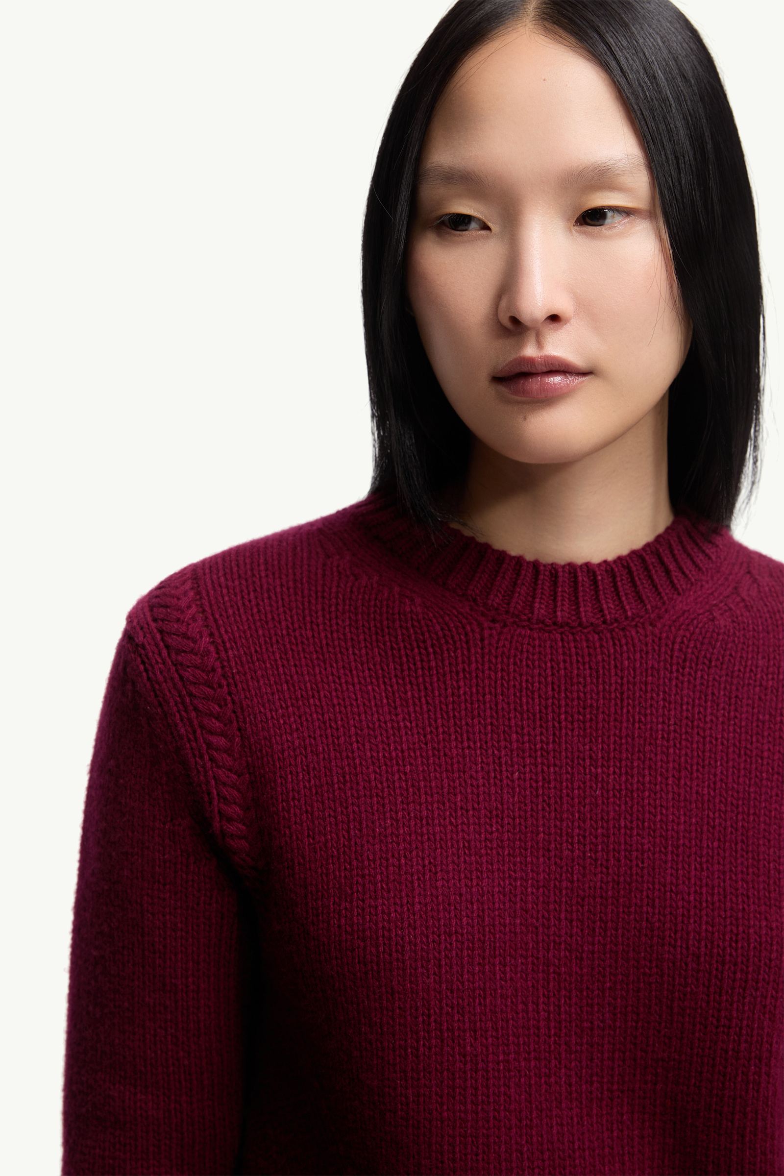 Moncler Wool & Cashmere Sweater Burgundy Burgundy
