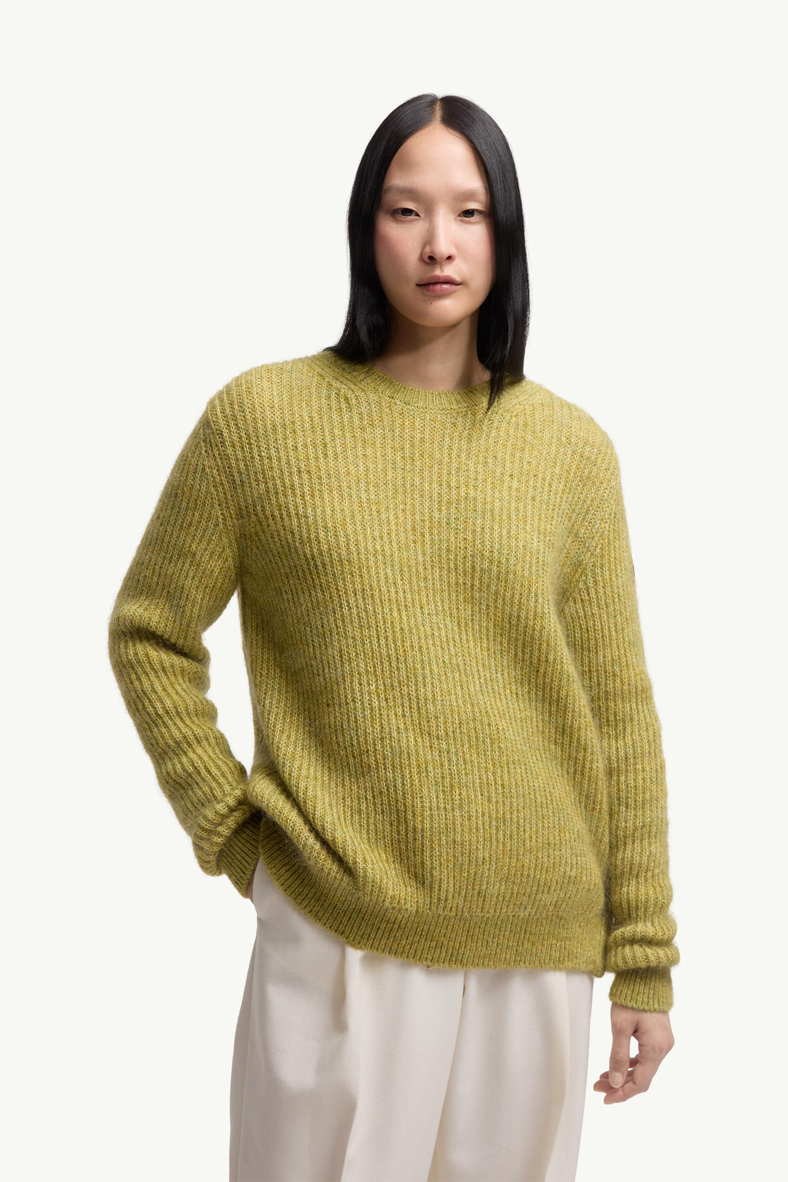 Moncler Mohair & Wool Blend Sweater Lime Green Lime Green