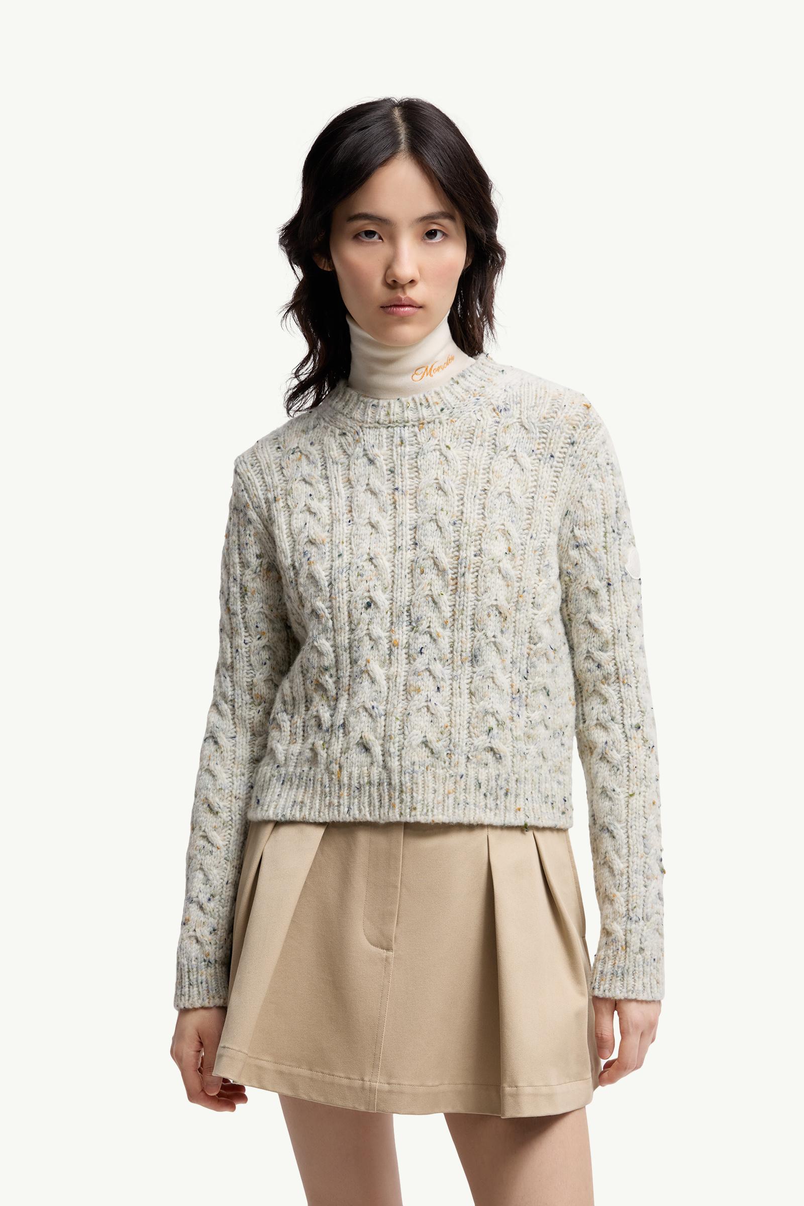 Moncler Wool Blend Sweater Ice Grey Ice Grey