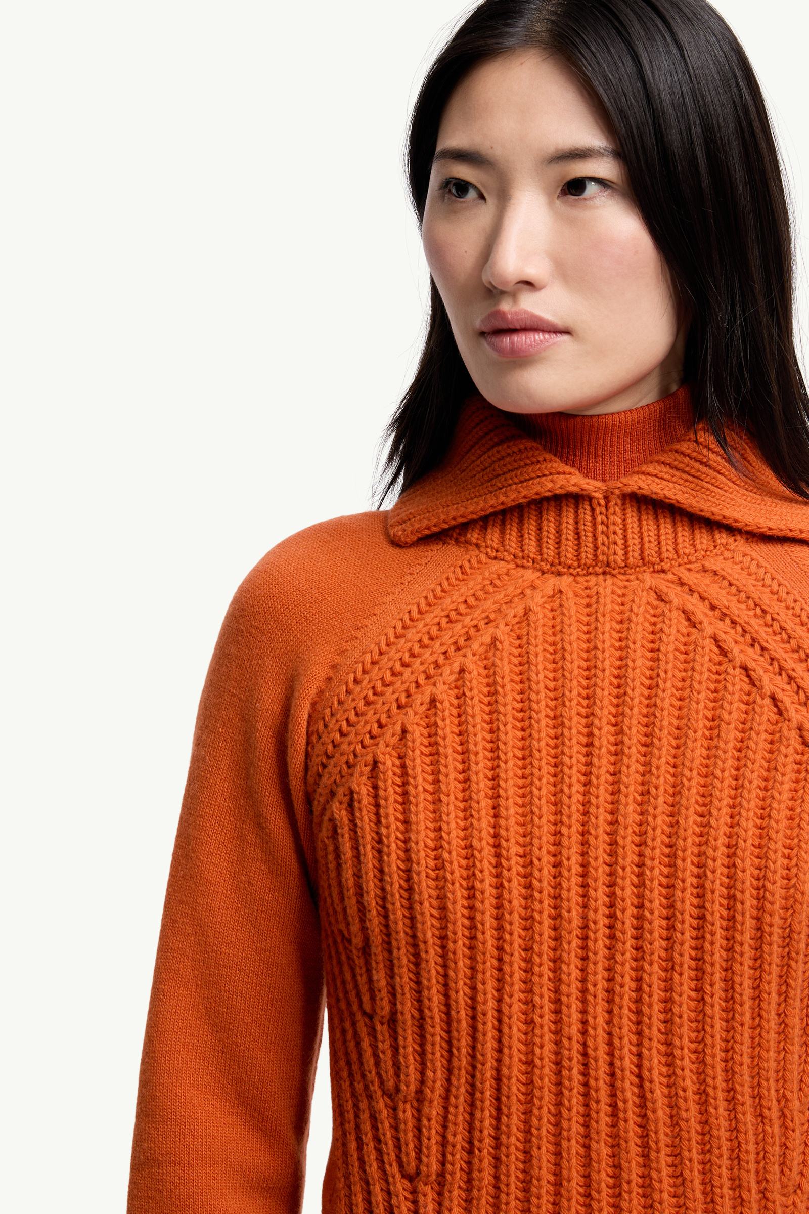 Moncler Wool & Cashmere High Collar Sweater Orange Orange