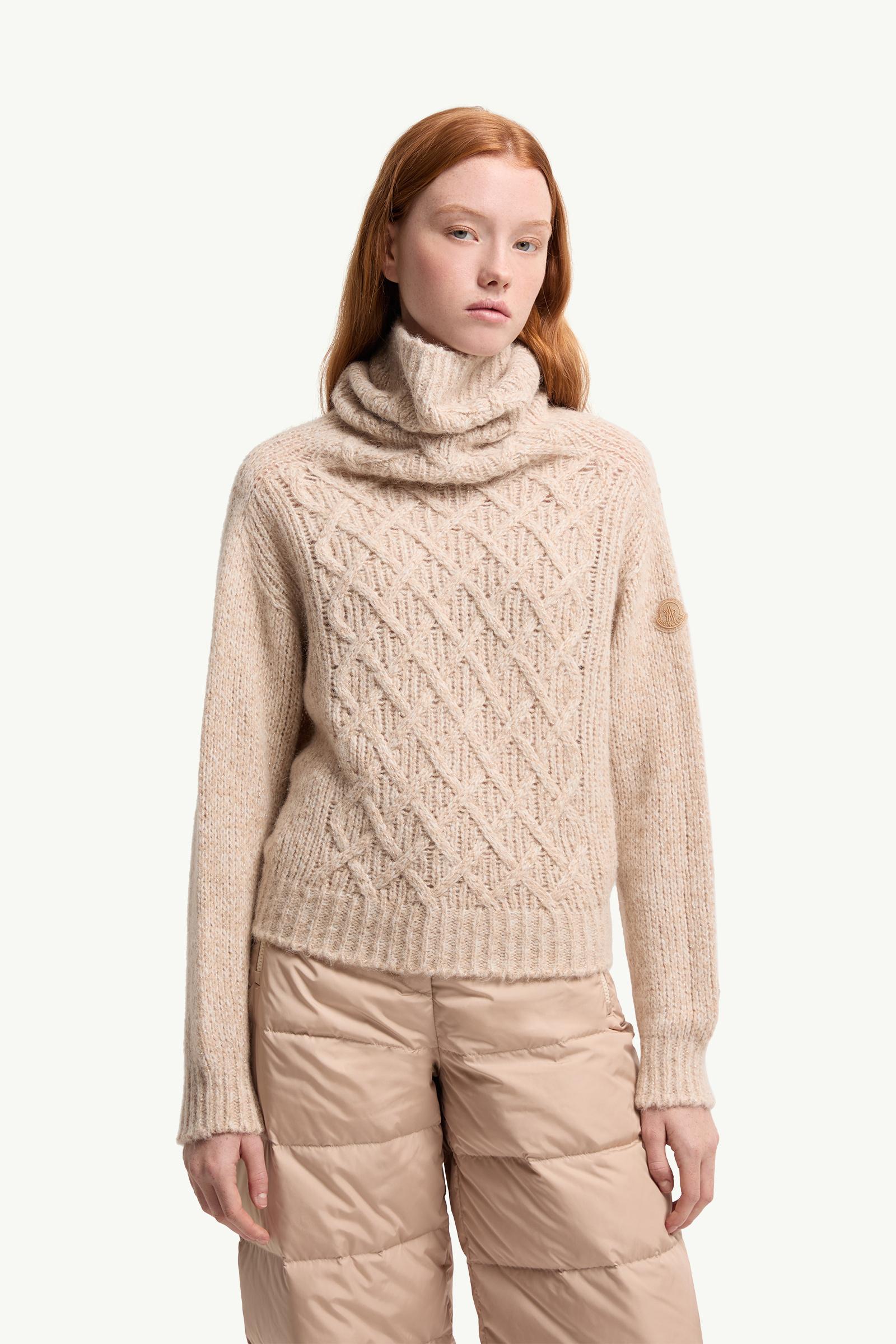 Moncler Alpaca Blend Turtleneck Sweater Beige Beige