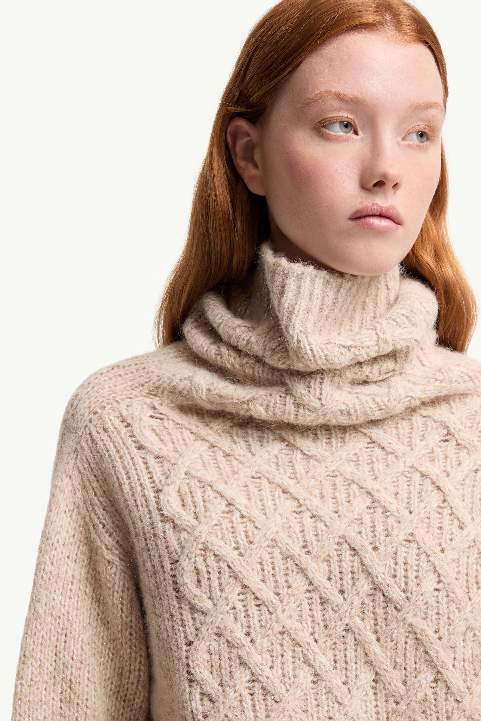 Moncler Alpaca Blend Turtleneck Sweater Beige Beige