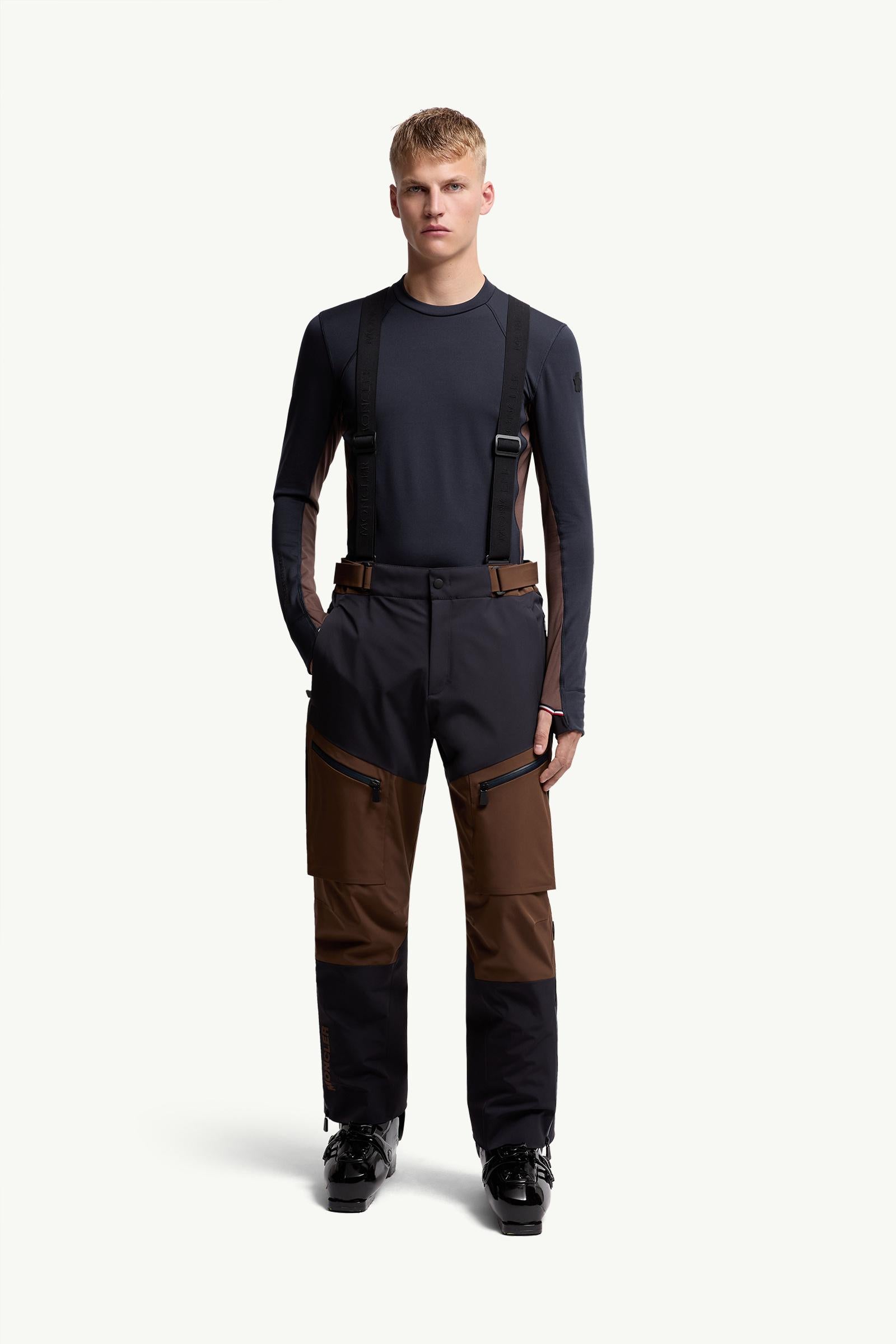 Moncler Padded Ski Pants Blue & Brown Blue & Brown