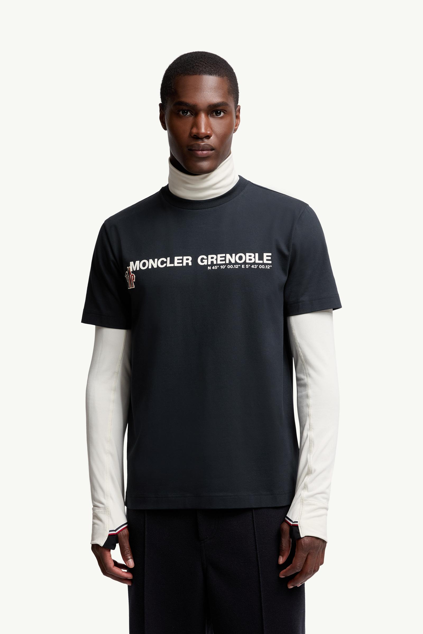 Moncler Logo Cotton T-Shirt Navy Blue Navy Blue