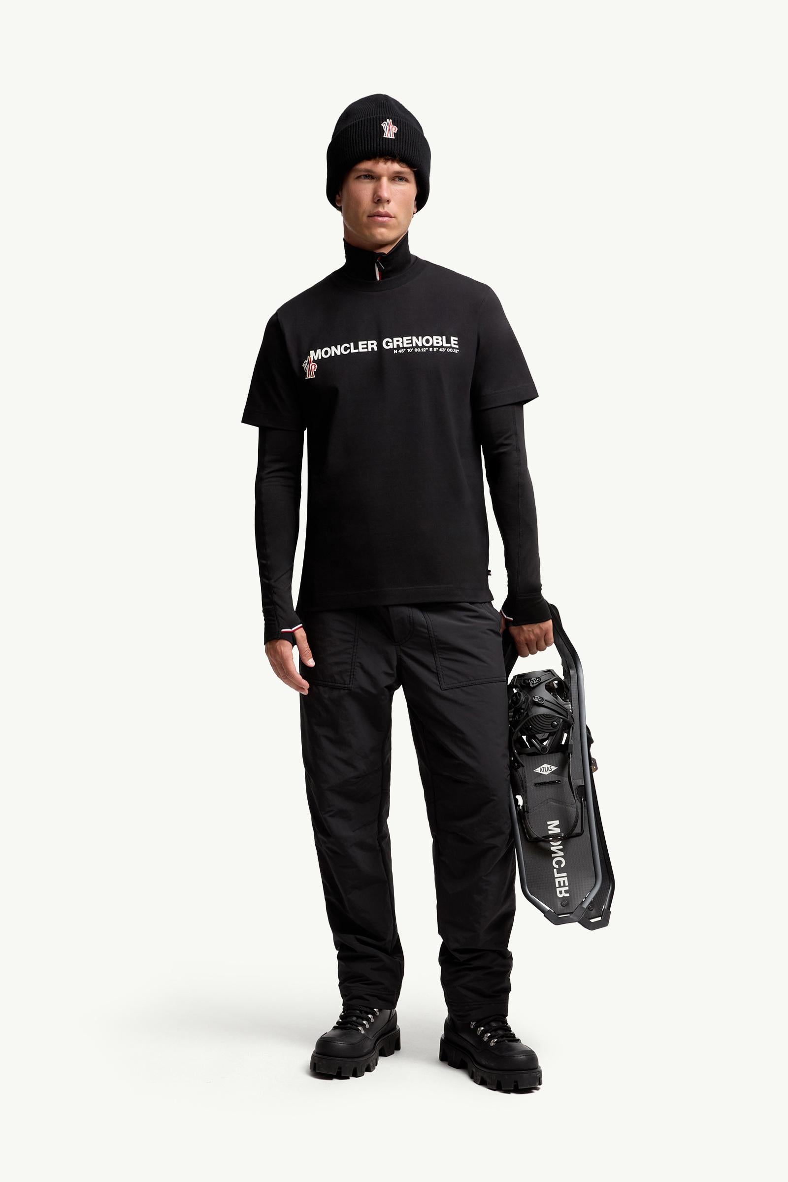 Moncler Logo Cotton T-Shirt Black Black