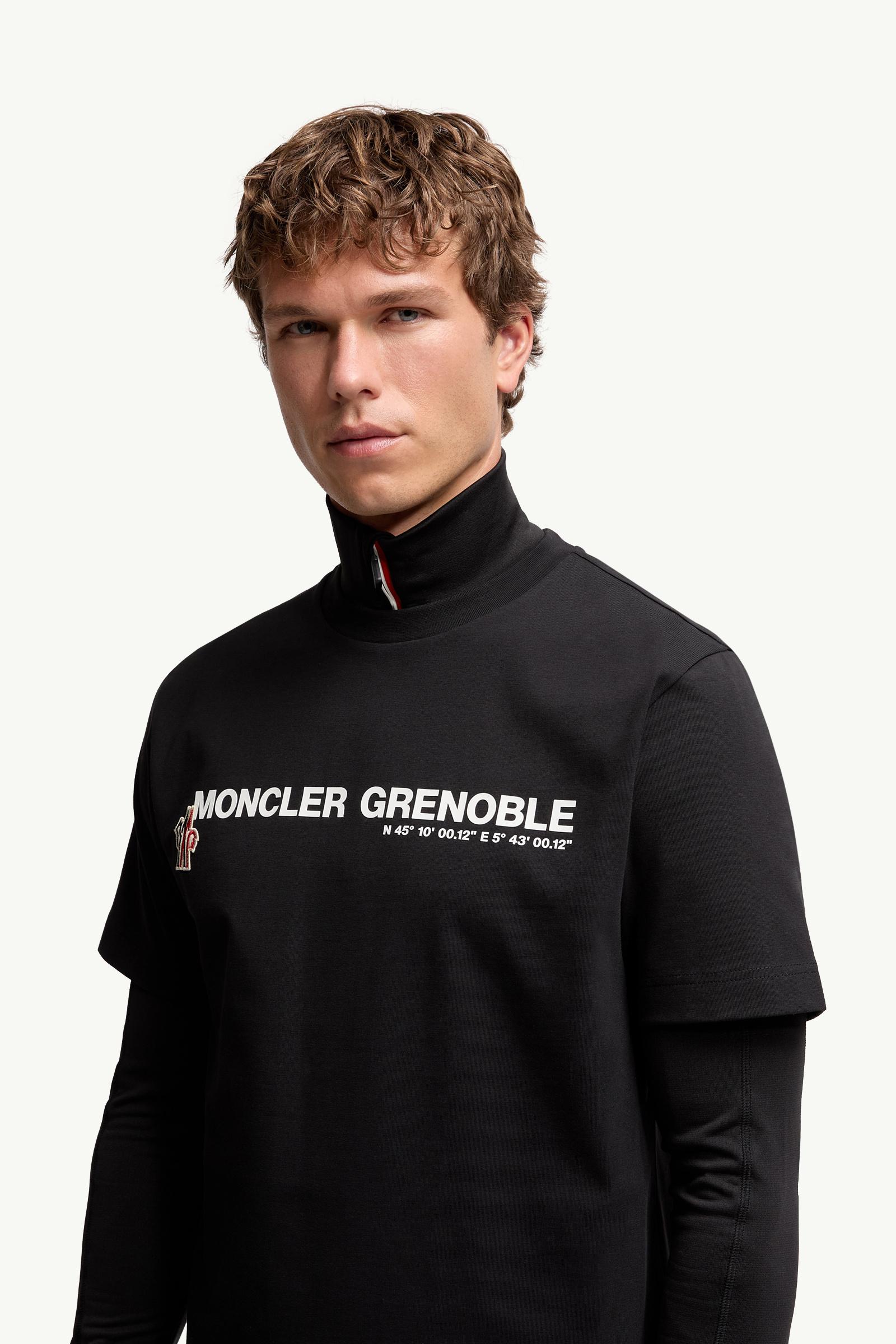 Moncler Logo Cotton T-Shirt Black Black