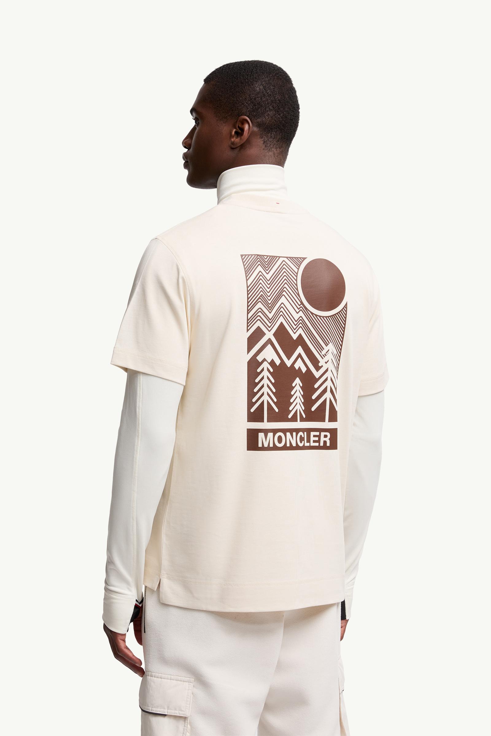 Moncler Embossed Logo Cotton T-Shirt White White