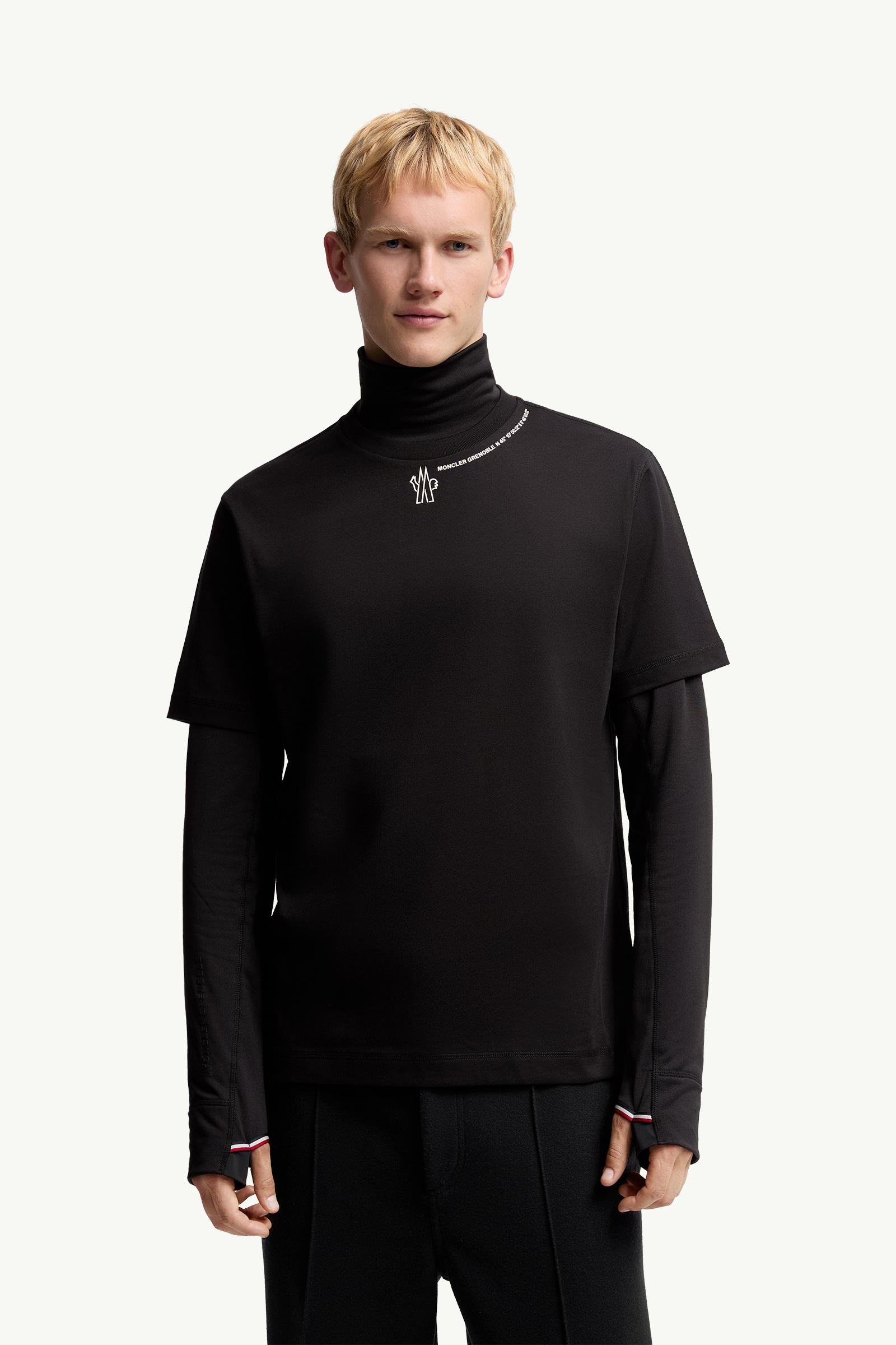 Moncler Logo Cotton T-Shirt Black Black