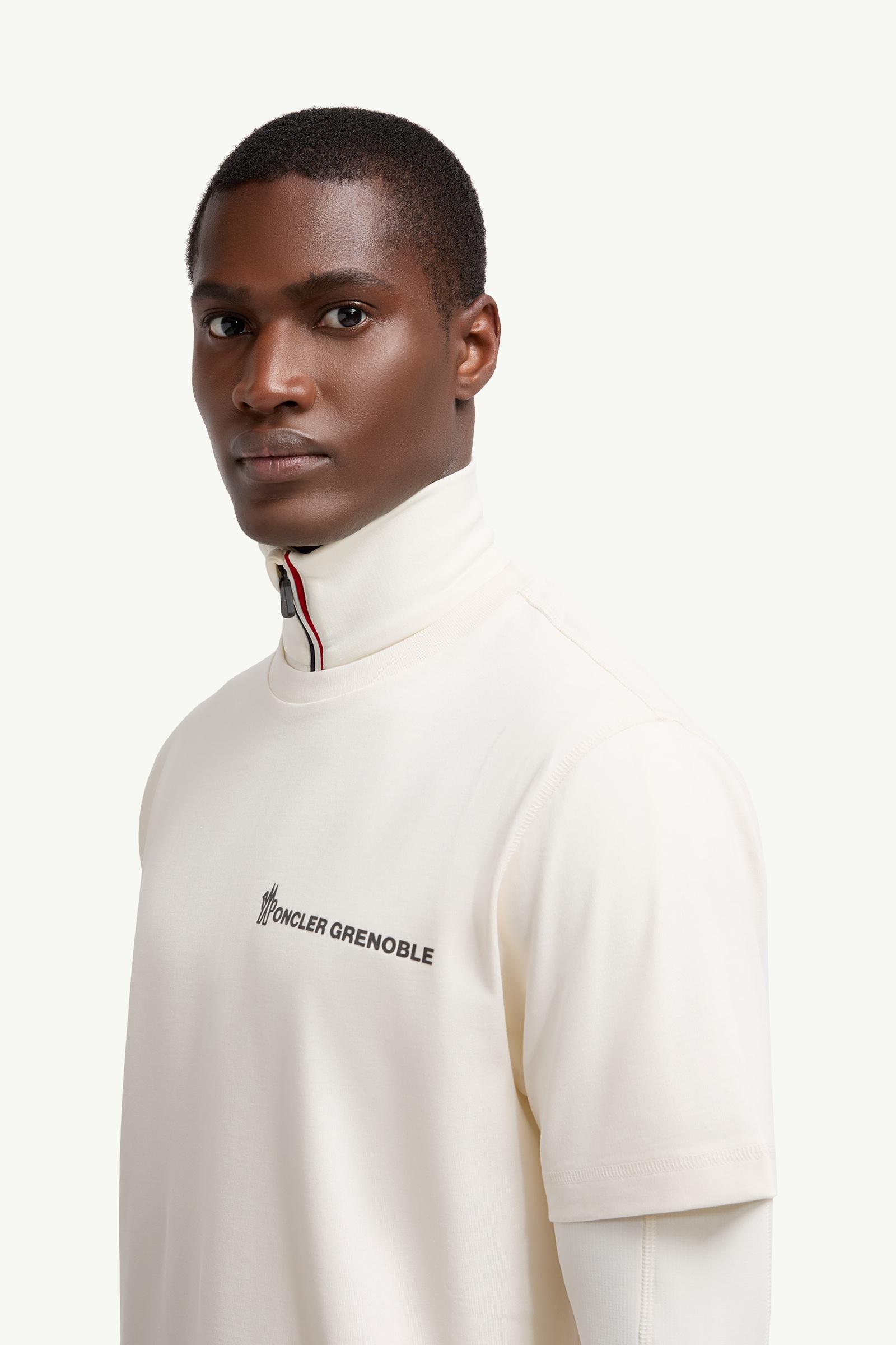 Moncler Embossed Logo Cotton T-Shirt White White