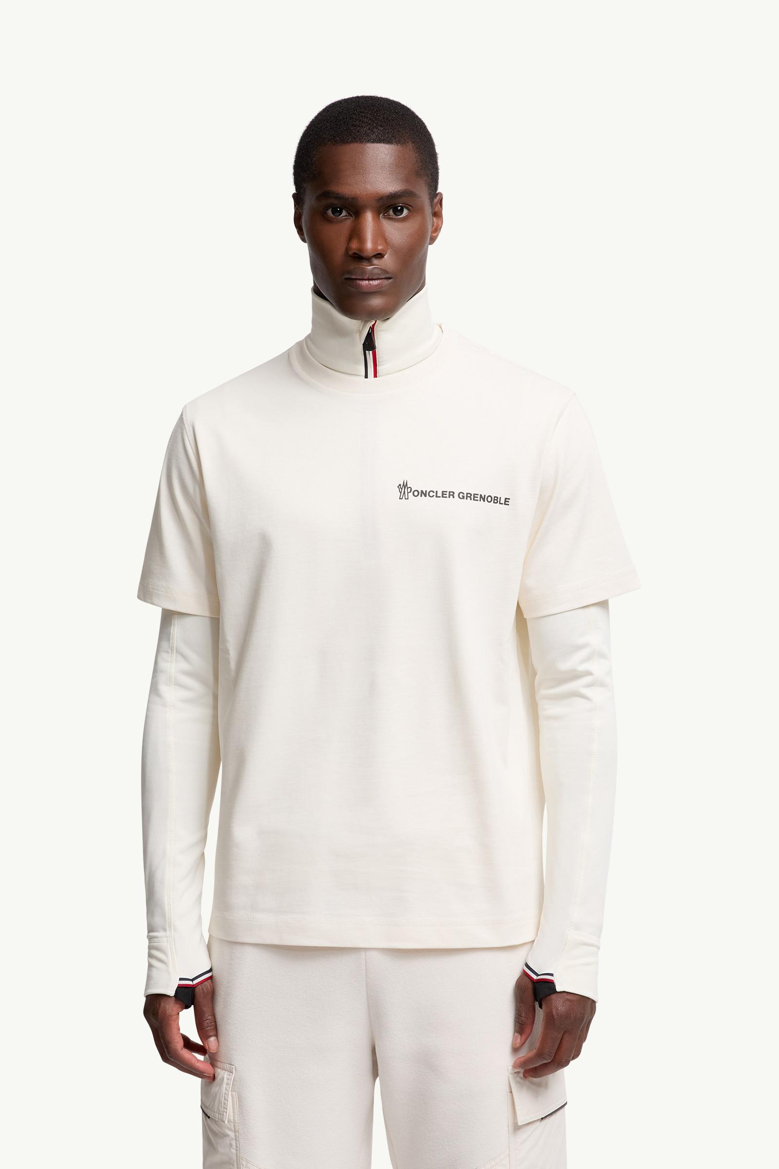 Moncler Embossed Logo Cotton T-Shirt White White