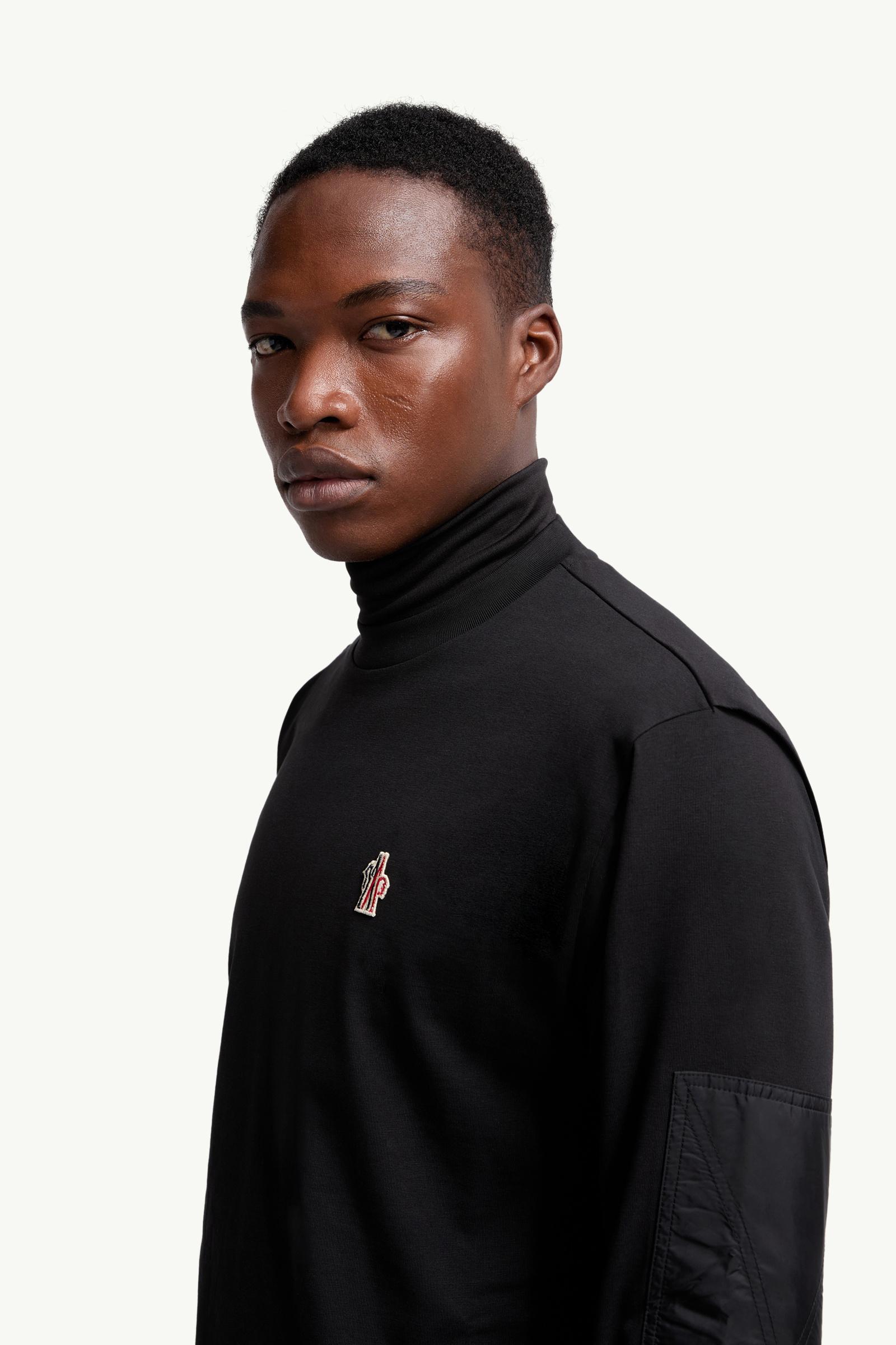 Moncler Logo Cotton Long Sleeve T-Shirt Black Black