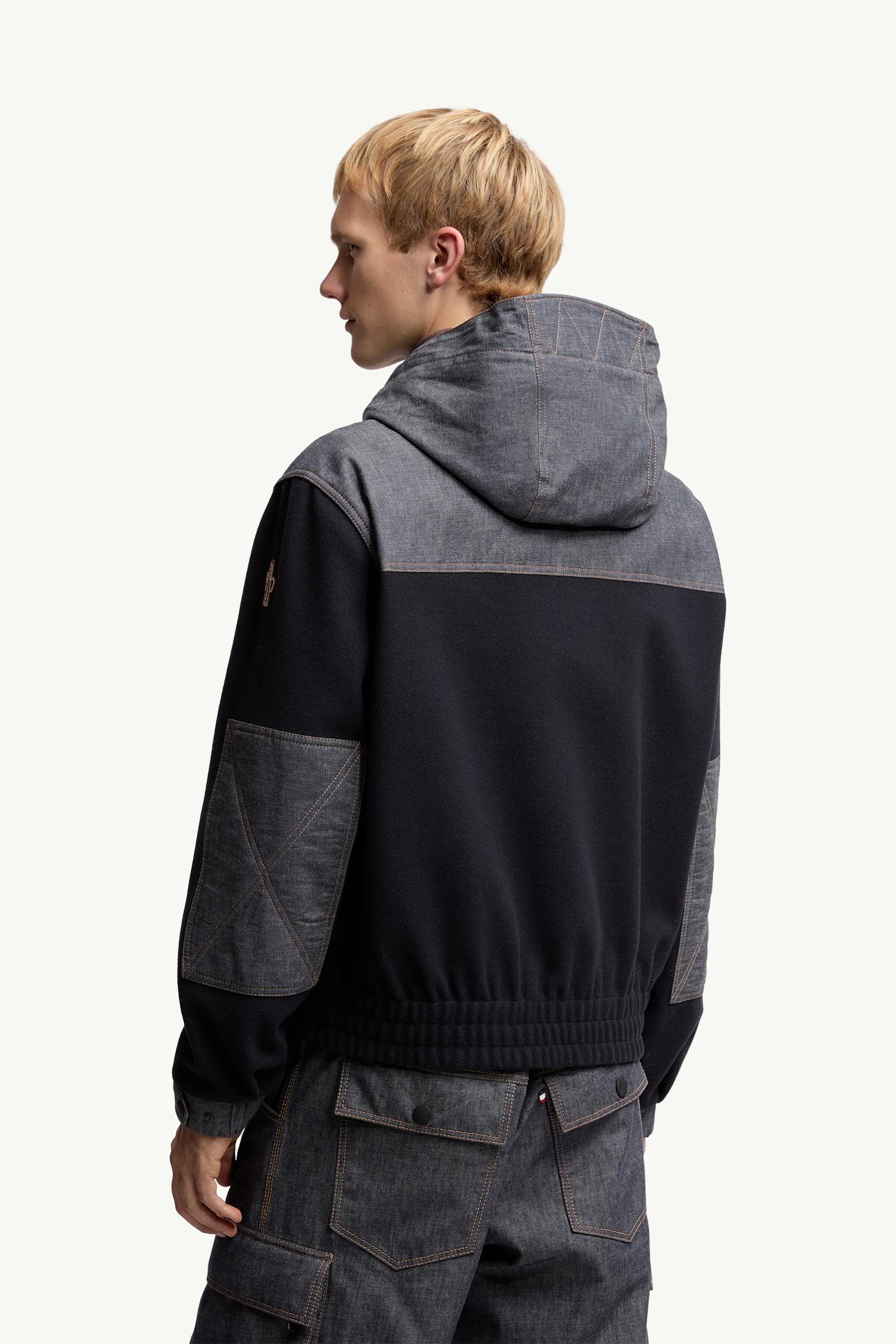 Moncler Cotton Zip-Up Hoodie Navy Blue Navy Blue