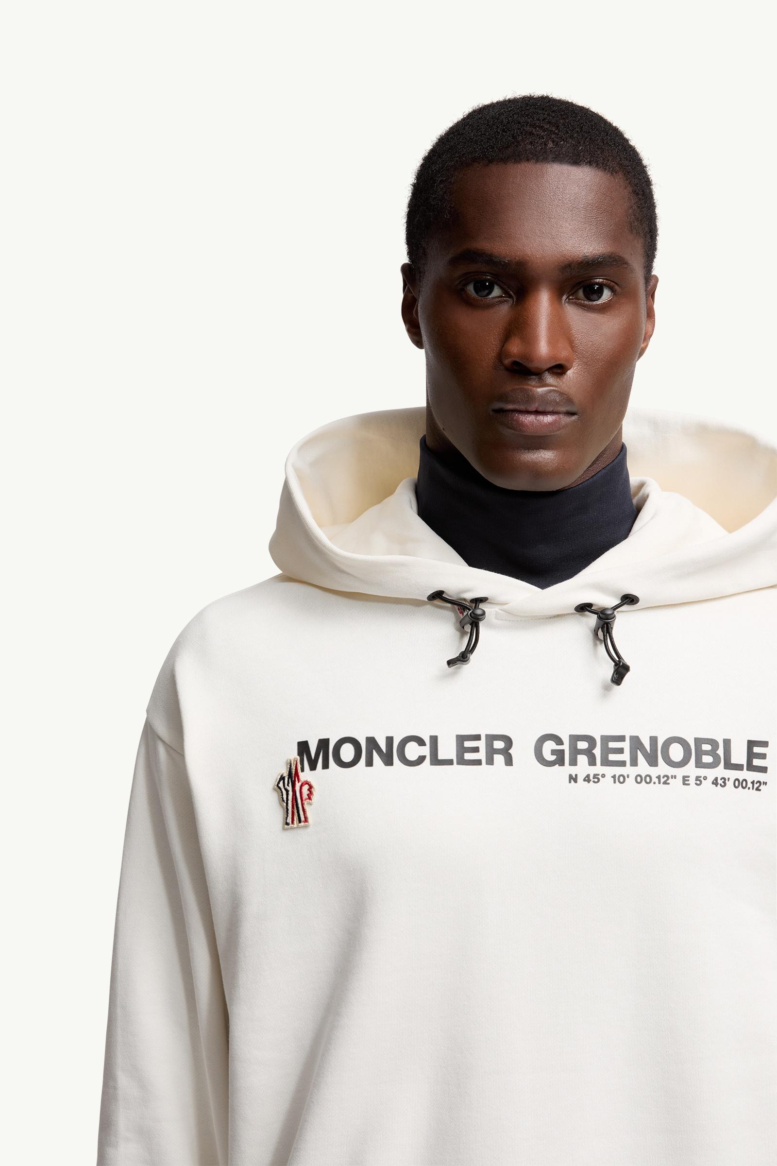 Moncler Logo Cotton Hoodie White White
