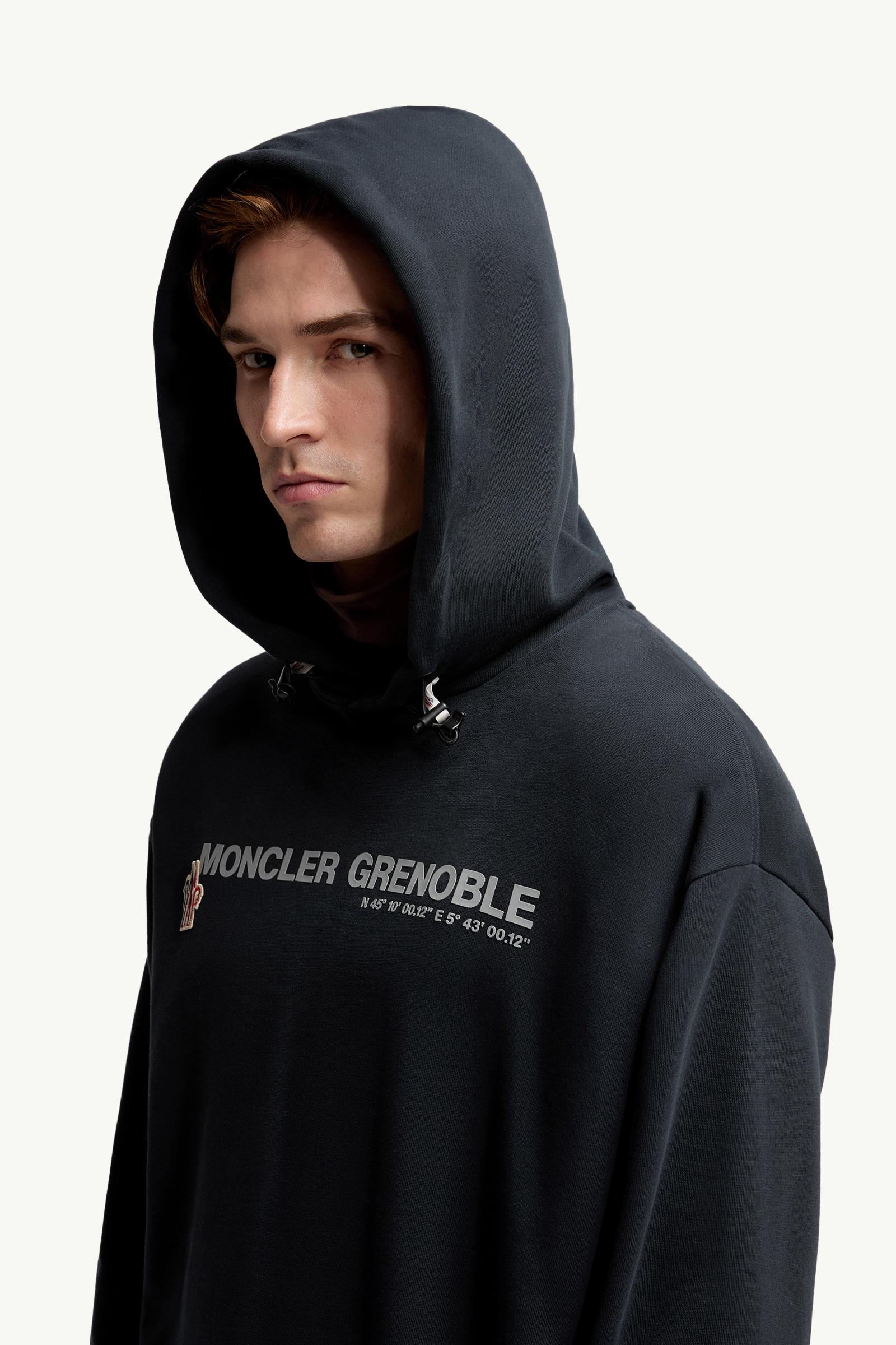 Moncler Logo Cotton Hoodie Navy Blue Navy Blue