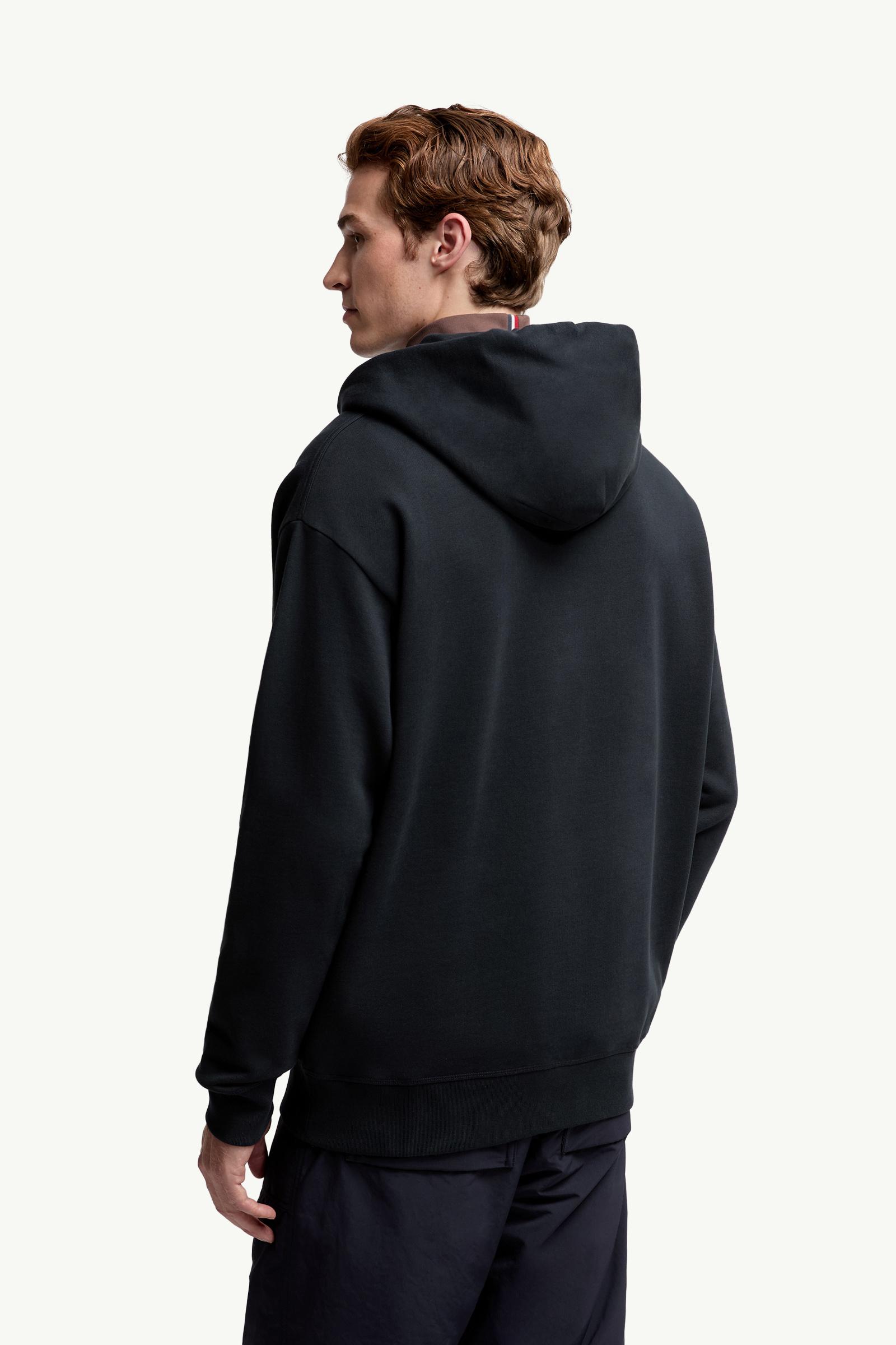 Moncler Logo Cotton Hoodie Navy Blue Navy Blue