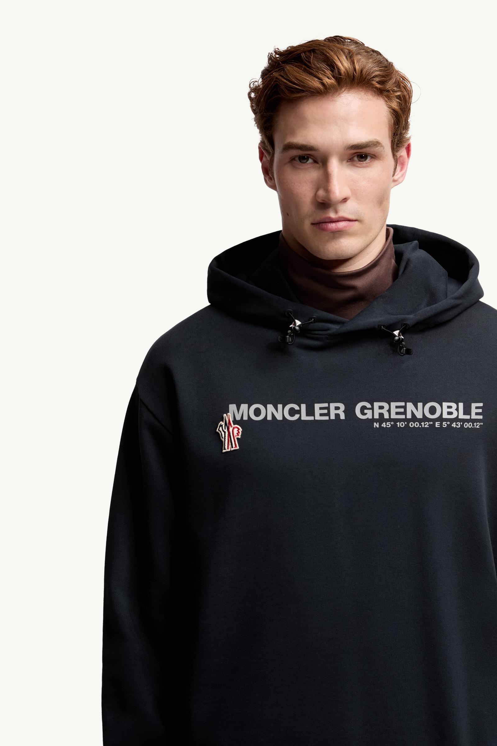 Moncler Logo Cotton Hoodie Navy Blue Navy Blue