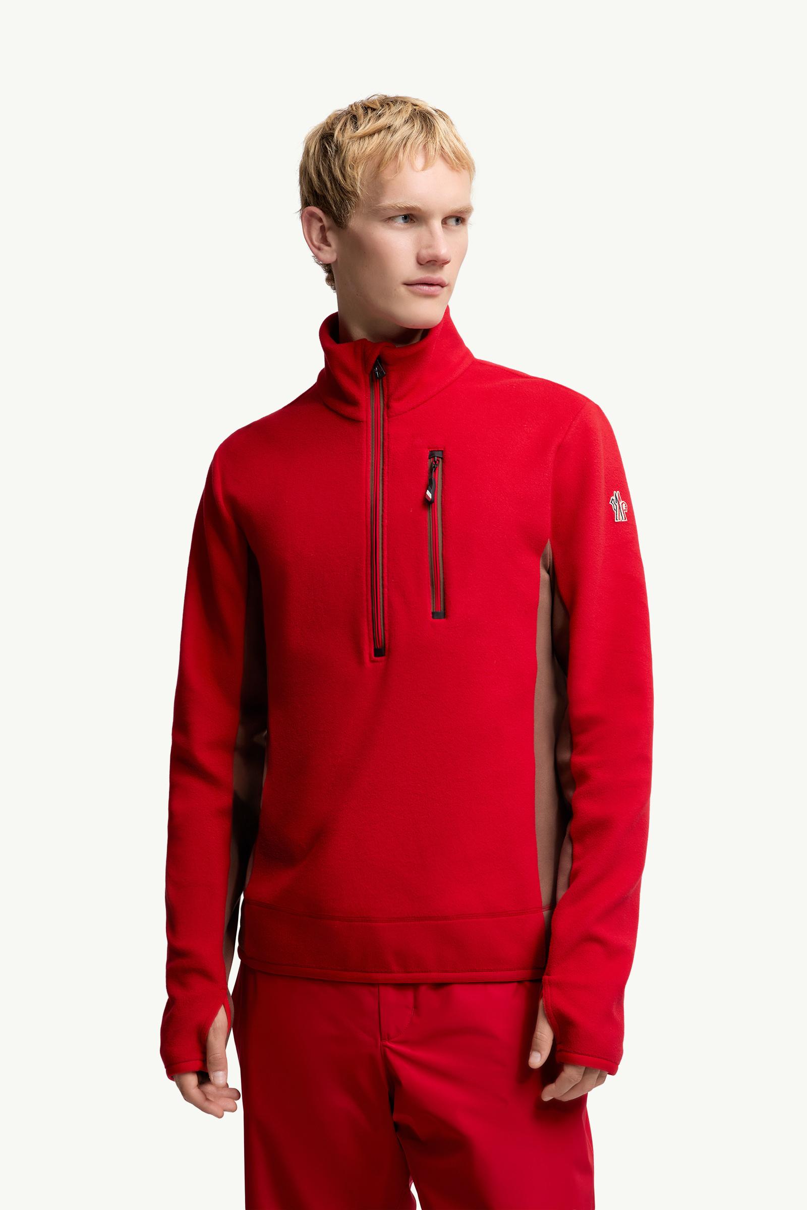 Moncler Half-Zip Sweatshirt Bright Red Bright Red