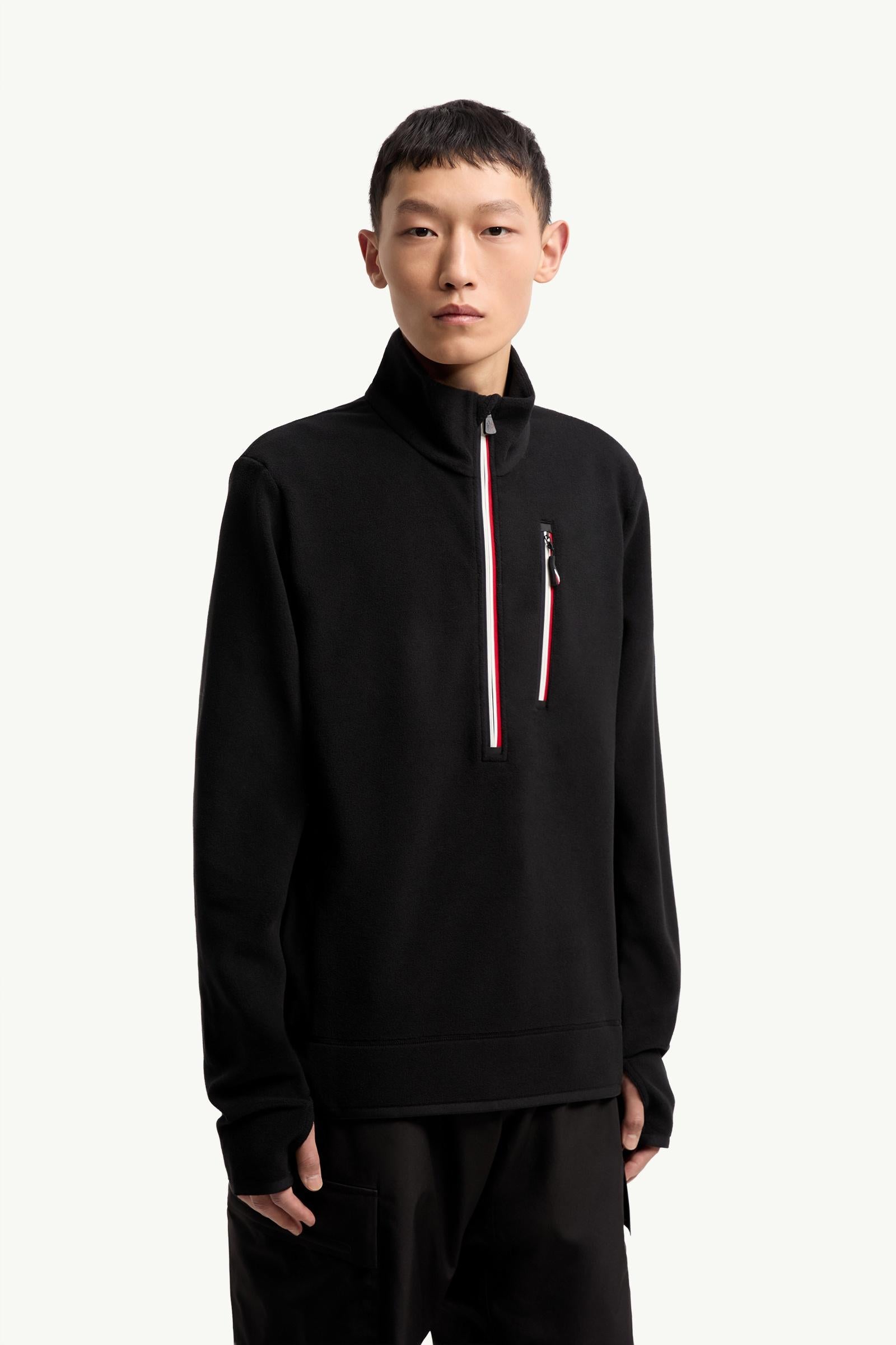 Moncler Half-Zip Sweatshirt Black Black