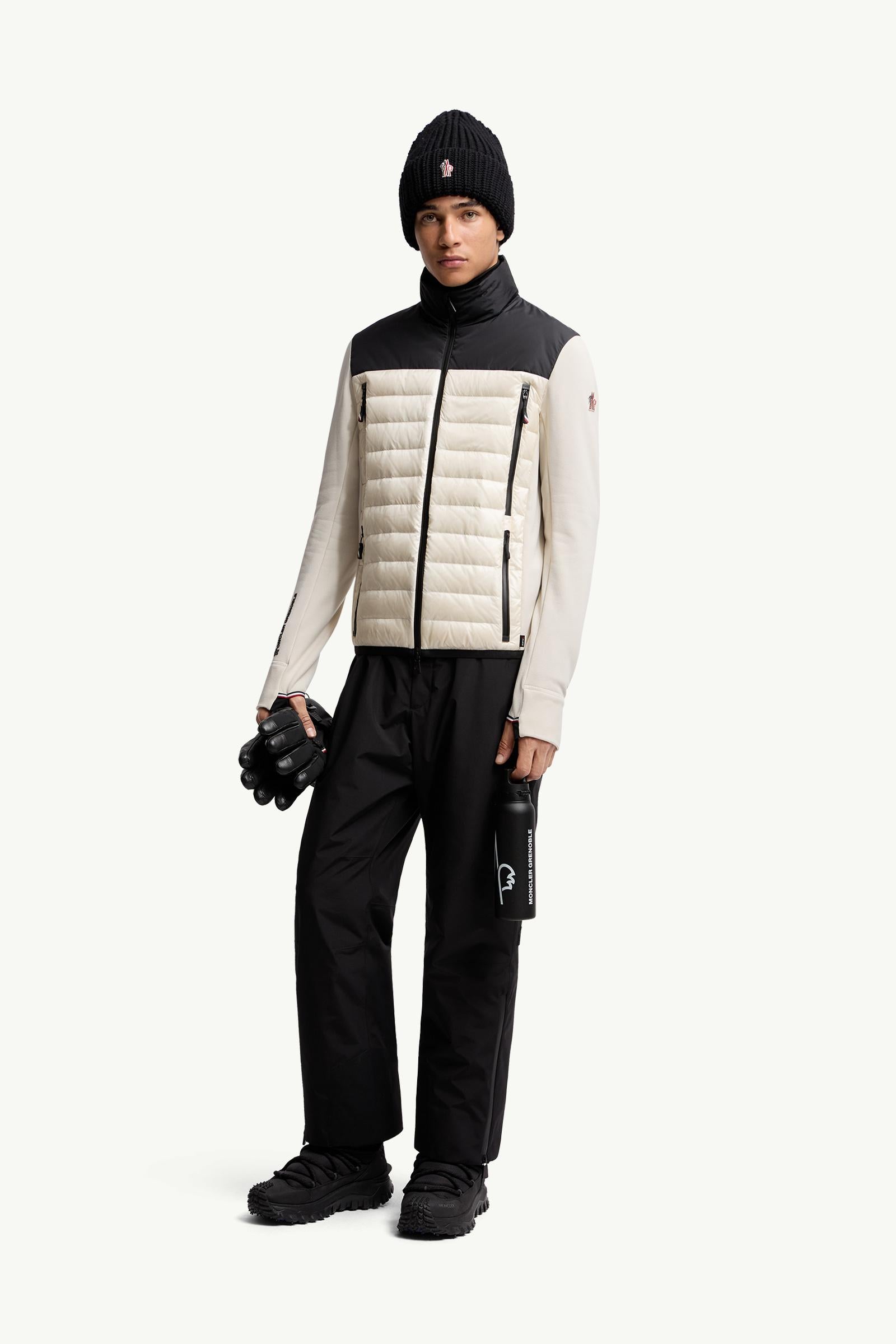 Moncler Padded Polartec® Zip-Up Sweatshirt Beige & Black Beige & Black