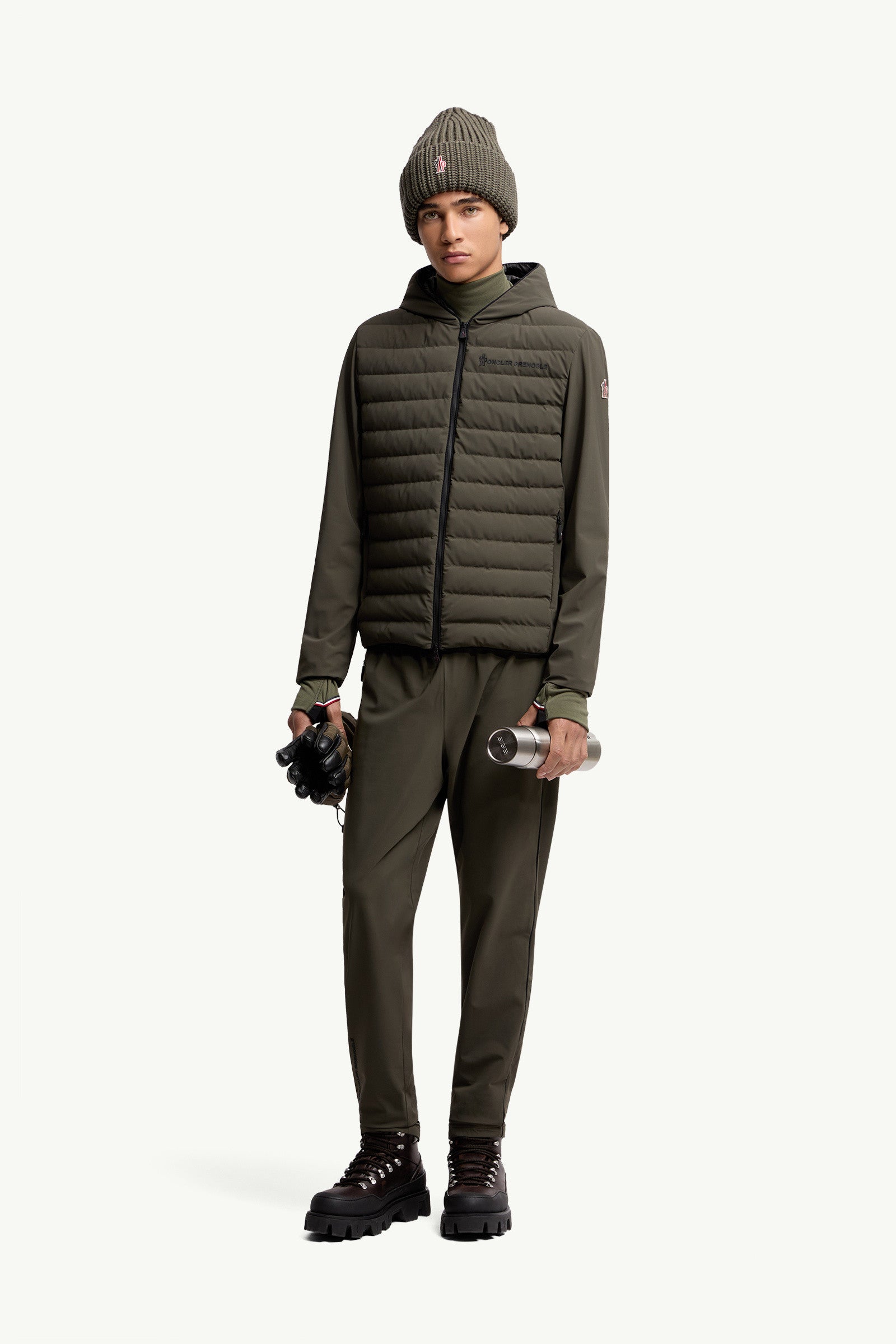 Moncler Padded Zip-Up Sweatshirt Dark Green Dark Green