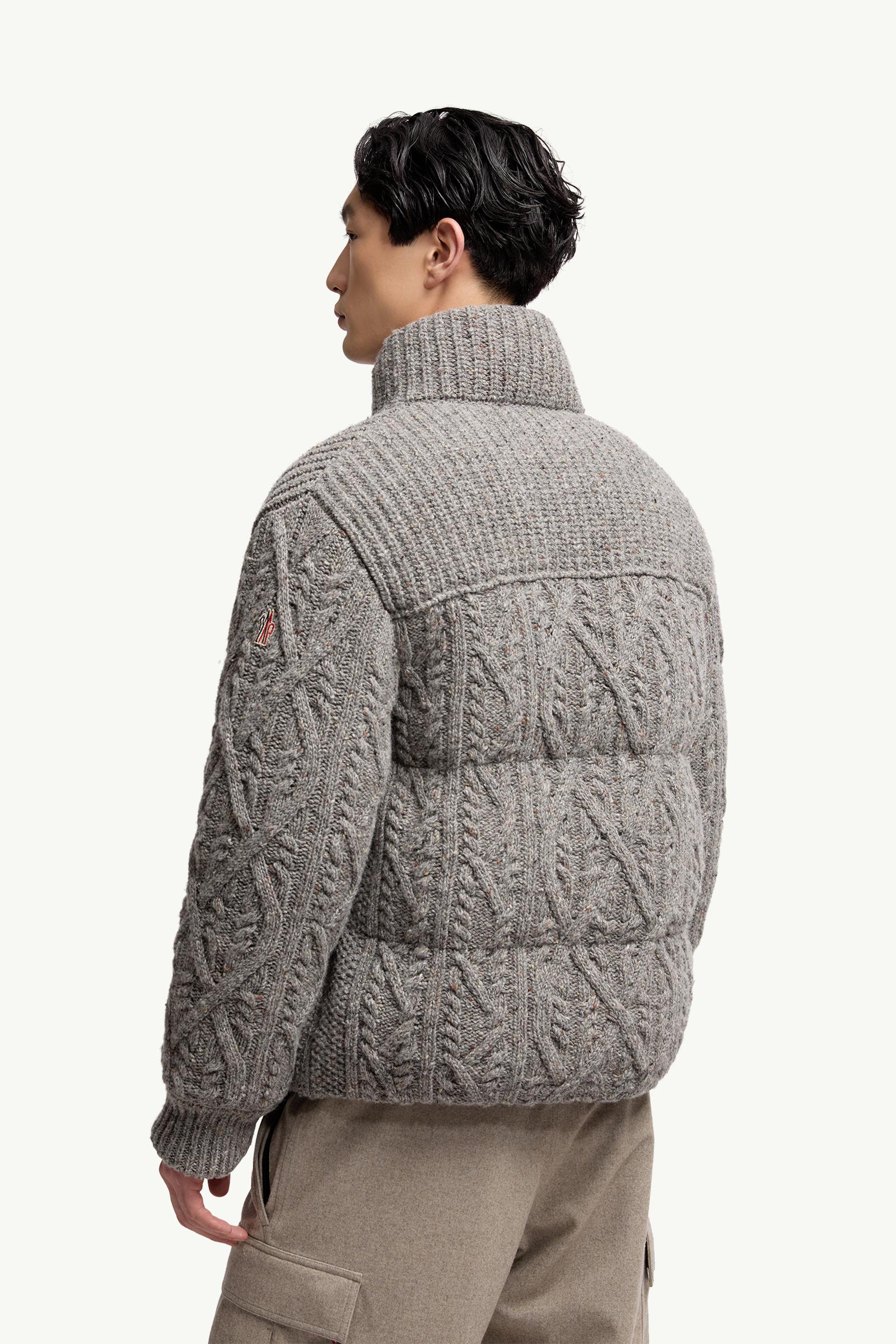 Moncler Ellesmere Wool Tweed Short Down Jacket Grey Grey