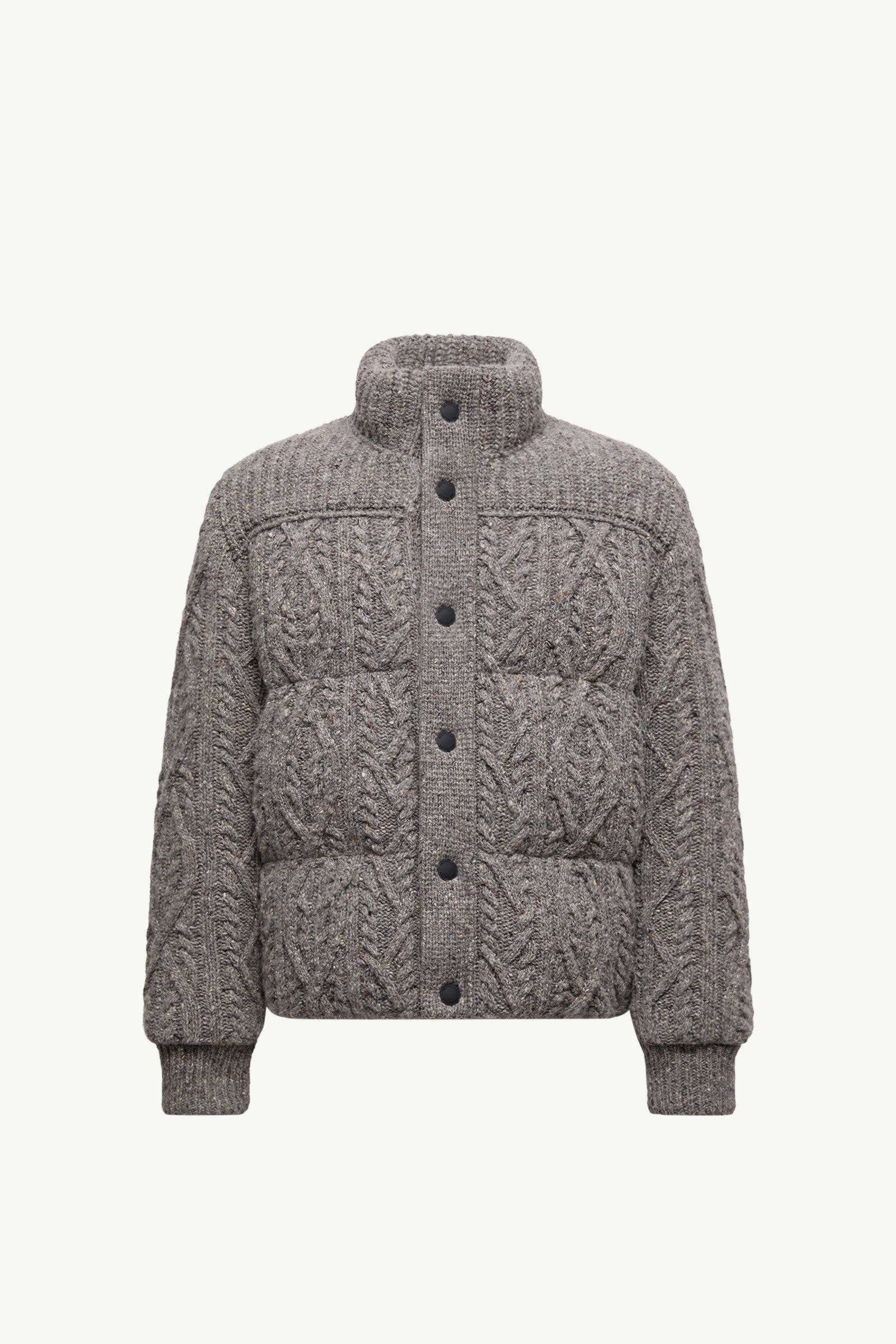 Moncler Ellesmere Wool Tweed Short Down Jacket Grey Grey