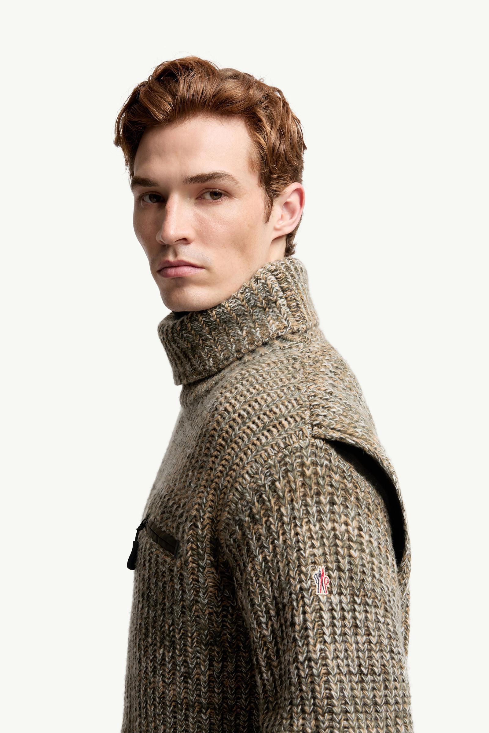Moncler Wool Turtleneck Sweater With Pocket Sage Green Sage Green