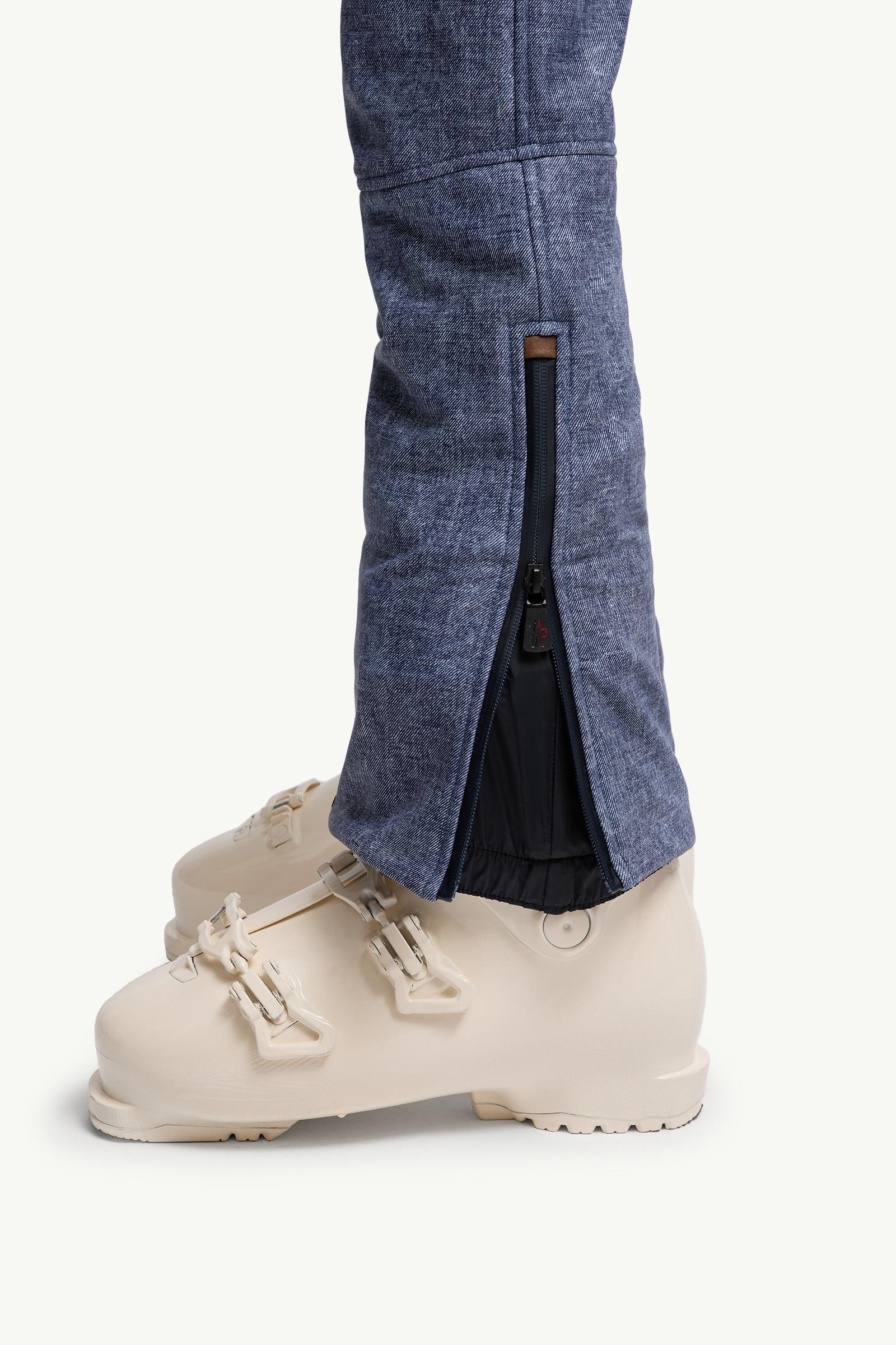 Moncler Shearling-Trimmed Insulated Ski Suit Denim Blue Denim Blue