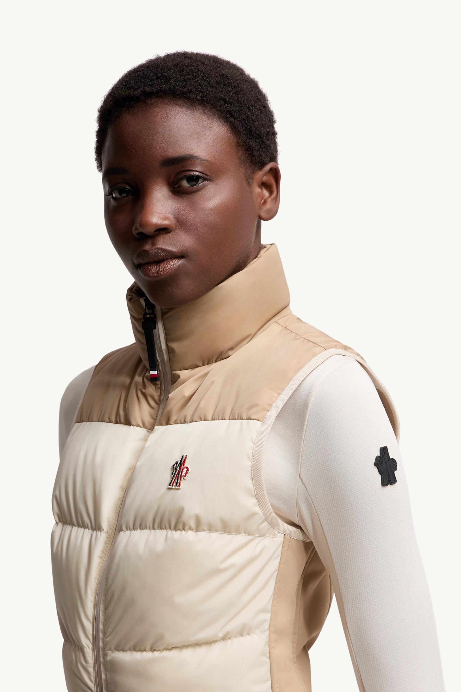 Moncler Down-Filled Ski Suit Beige & White Beige & White