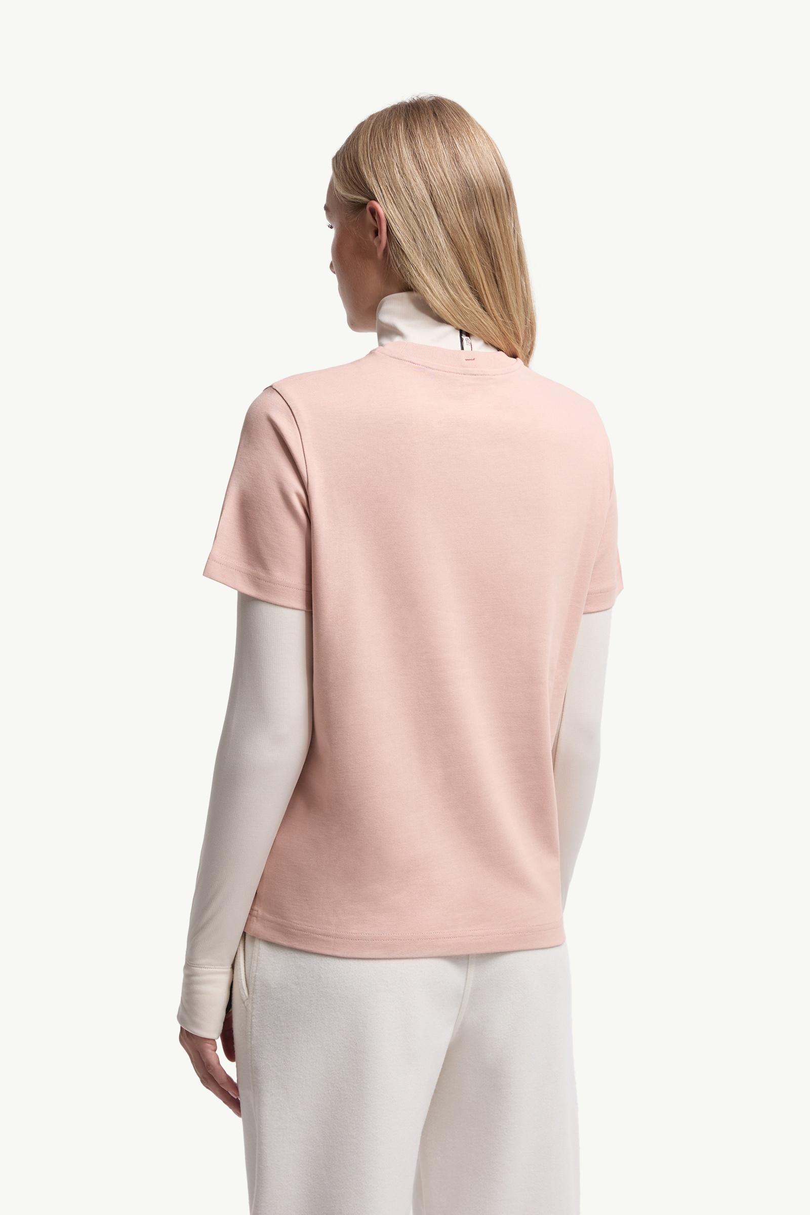 Moncler Logo Cotton T-Shirt Pink Pink