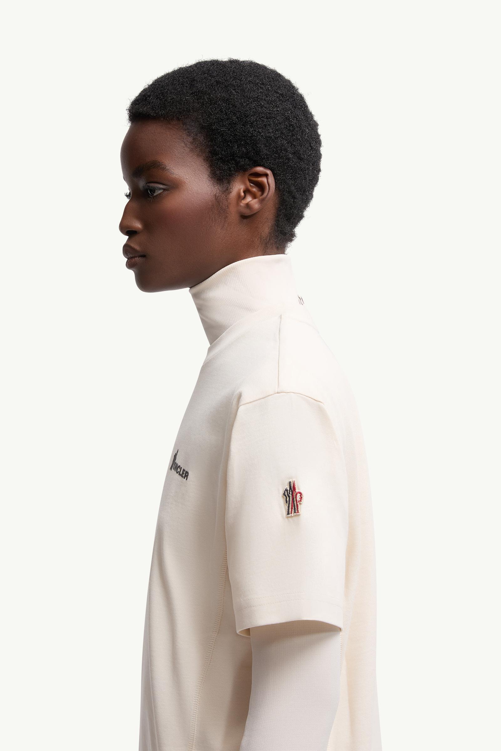 Moncler Embossed Logo Cotton T-Shirt White White