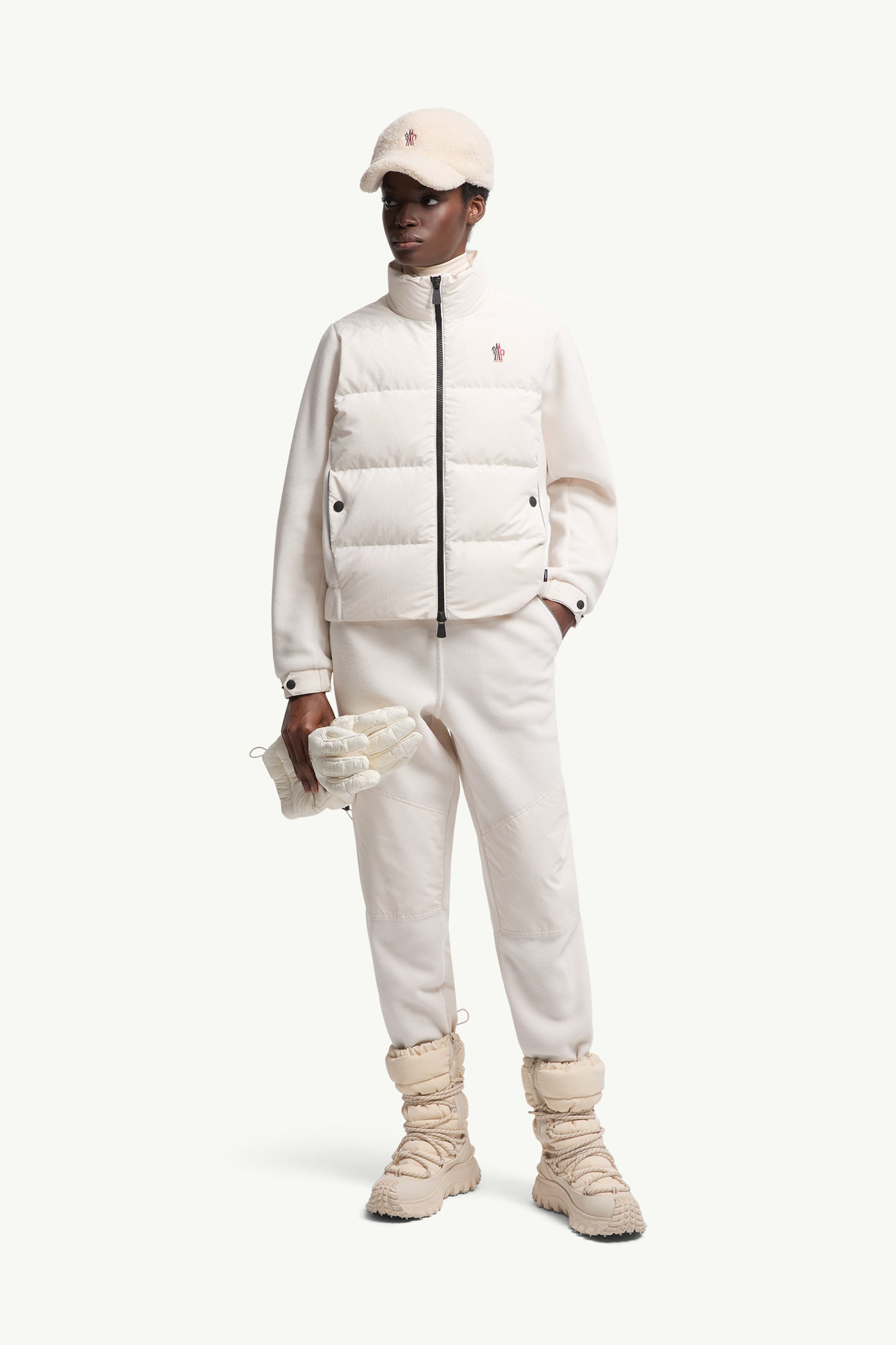 Moncler Polartec® Padded Zip-Up Hoodie White White